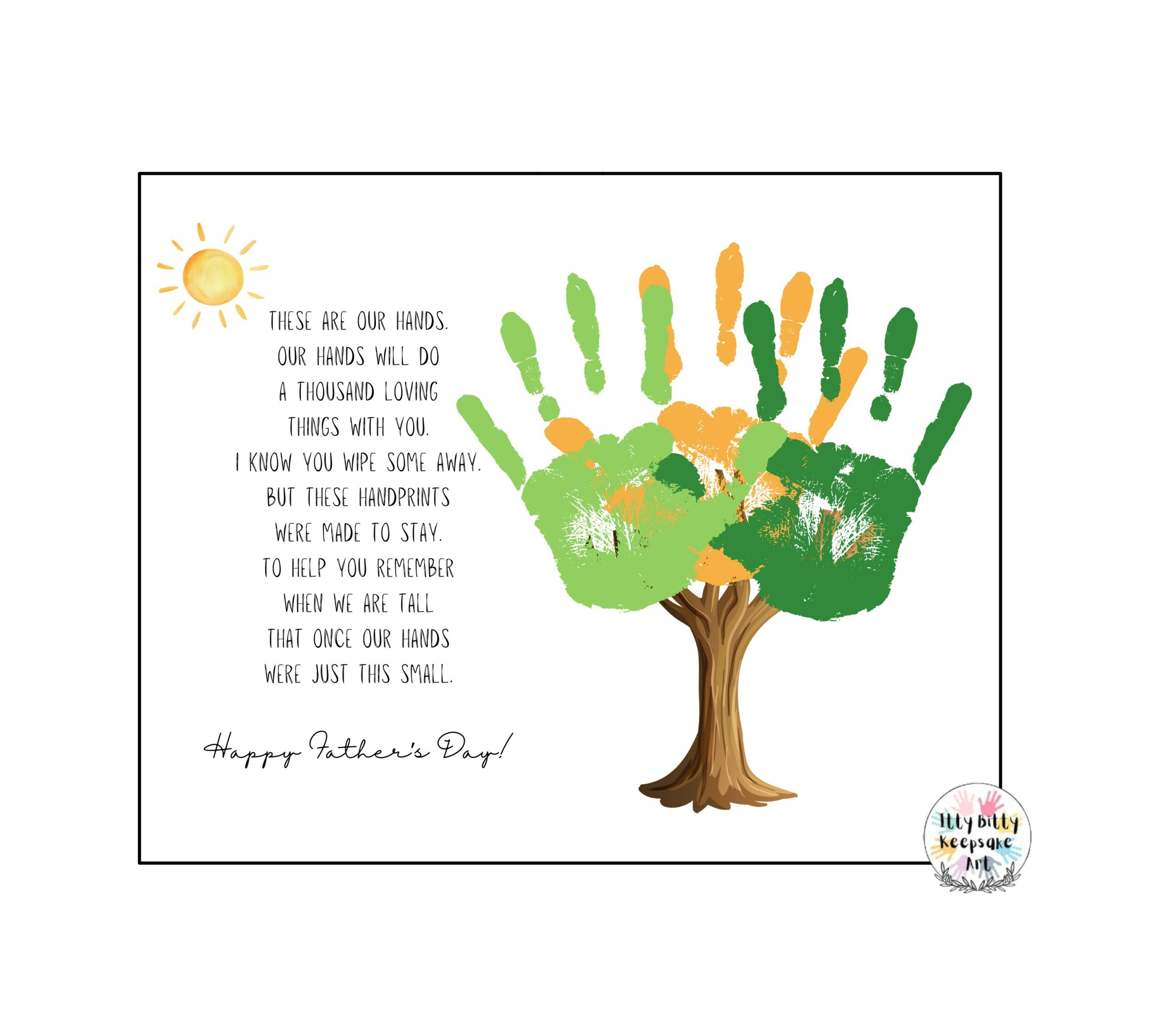 Father'S Day Handprint Craft Art Printable Template / Spring with regard to Father'S Day Handprint Printables