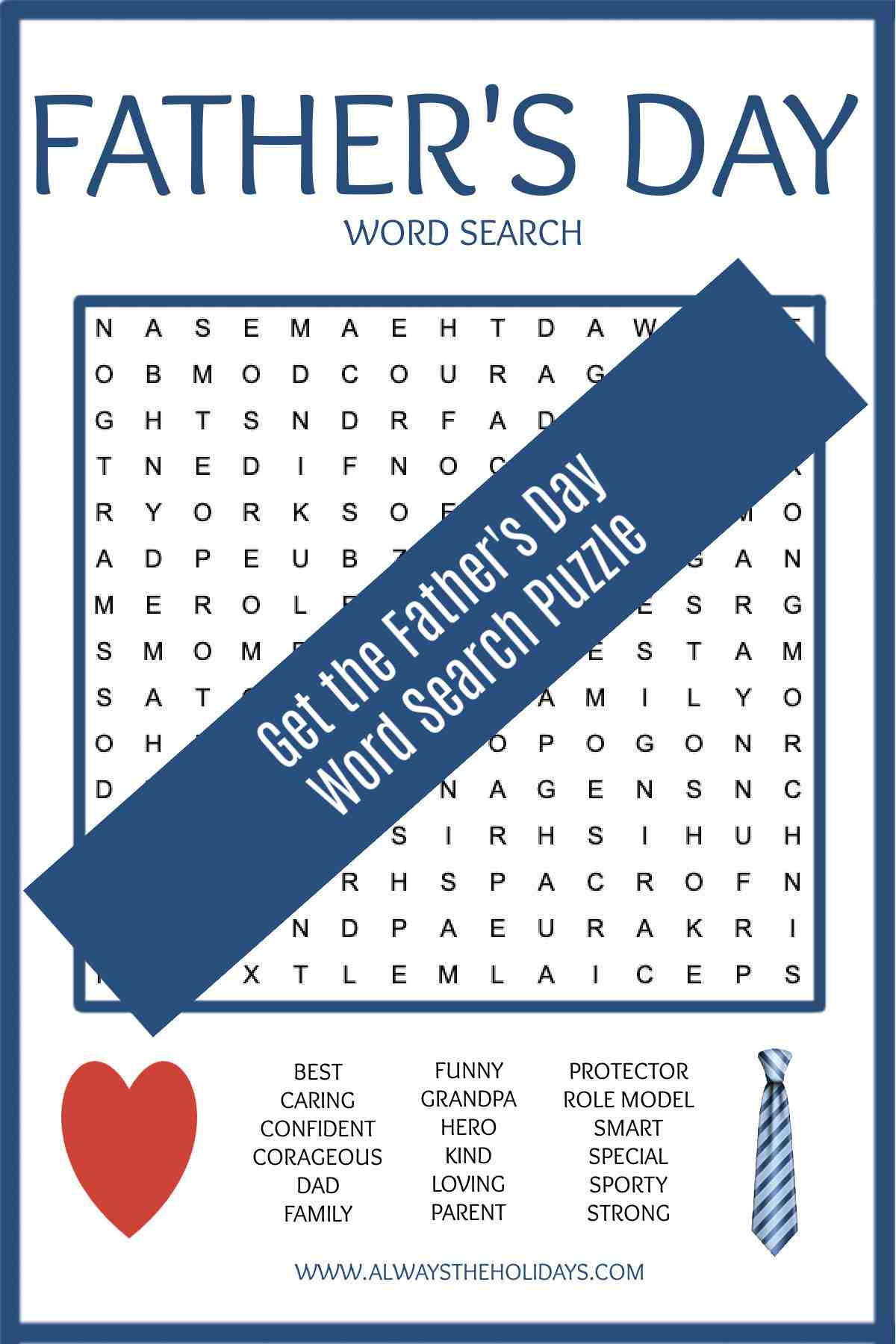 Father'S Day Word Search Printable - Free Word Find Printable pertaining to Father's Day Word Search Printable