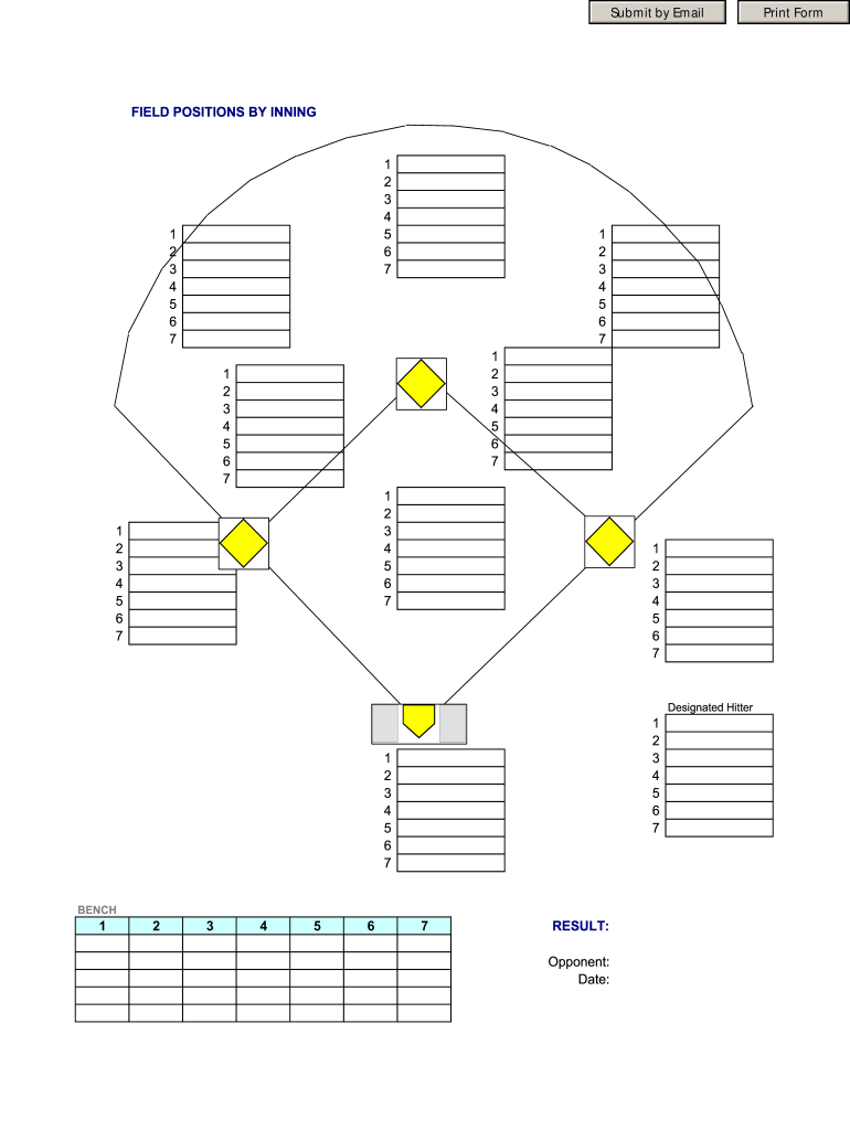 Field Positionsinning Form - Fill Online, Printable, Fillable intended for Baseball Field Diagram With Positions Printable