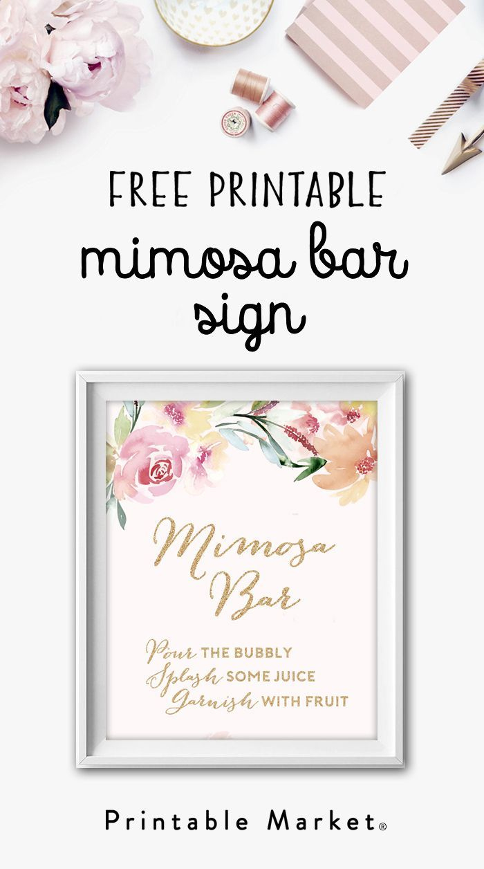 Find The Perfect Printable - Printable Market in Mimosa Bar Sign Free Printable