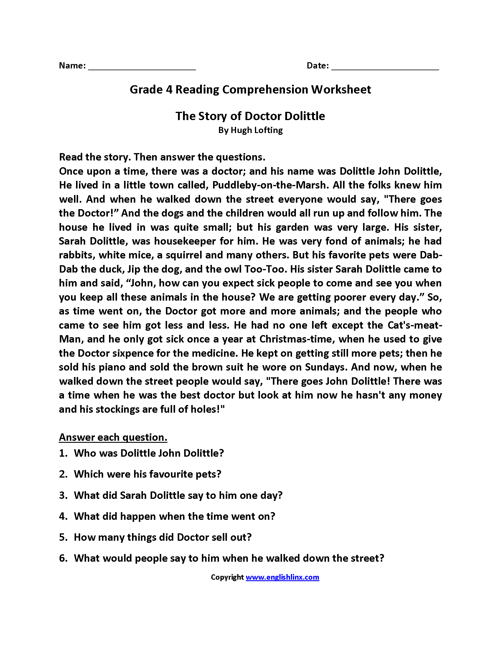 Fourth Grade Reading Worksheets | Improve Fluency & Comprehension with regard to Free Printable 4Th Grade Reading Fluency Passages