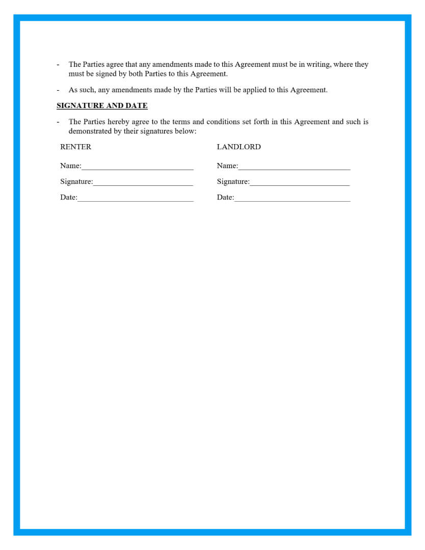 Free Basic Rental Agreement Template in Printable Basic Short Rental Agreement