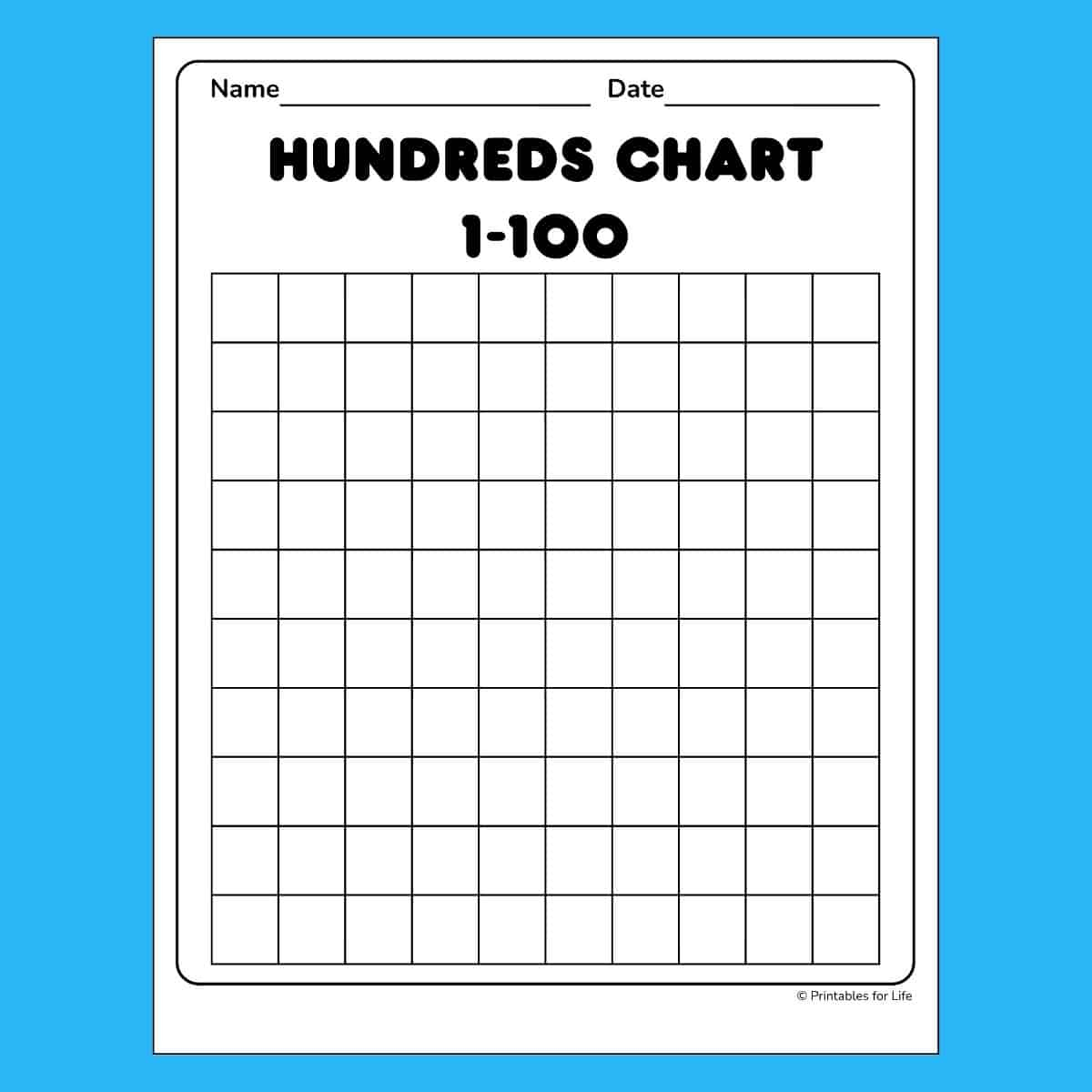 Free Blank Hundreds Chart Printable Pdf with regard to Free Printable Blank 100 Chart
