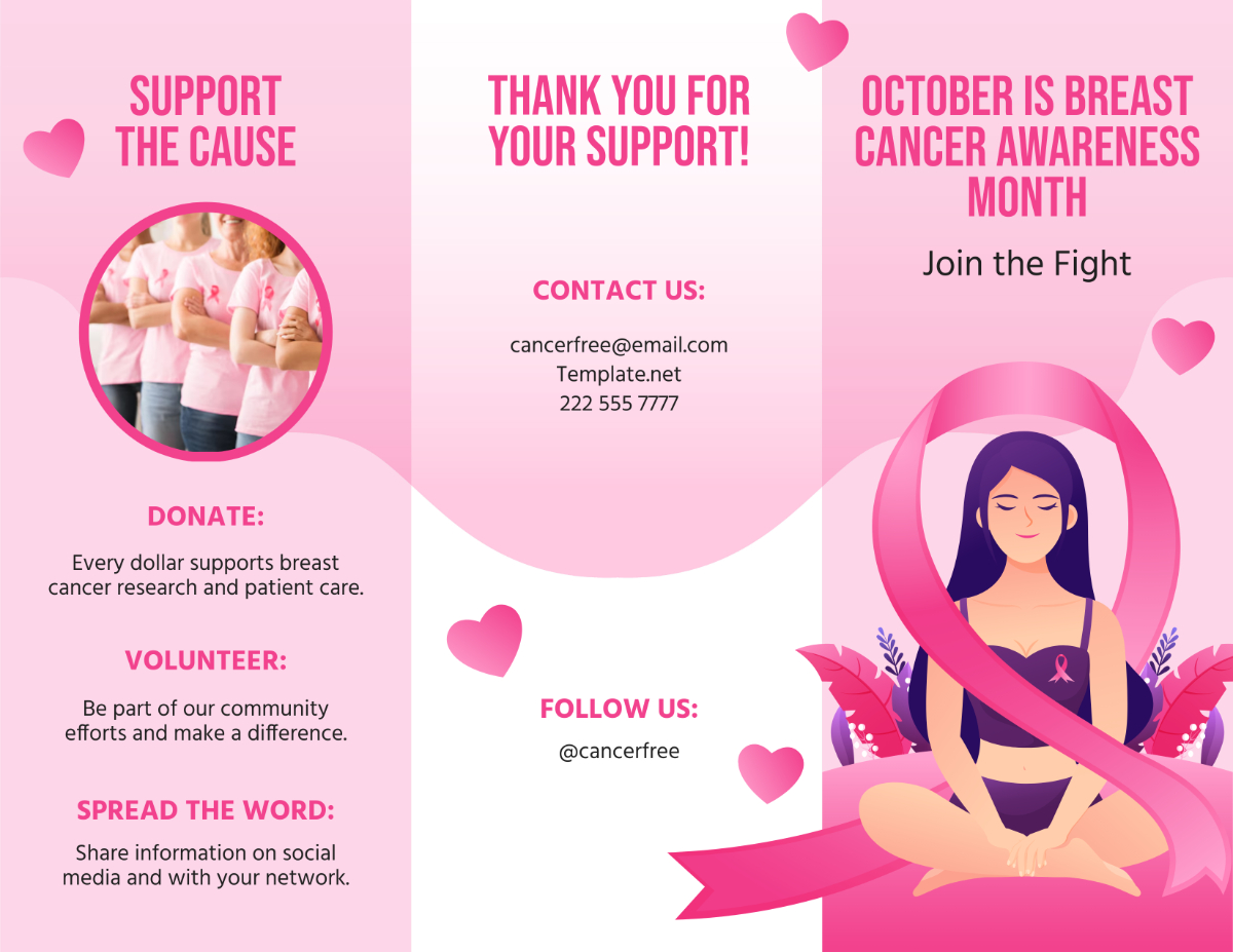 Free Breast Cancer Awareness Month Brochure Template To Edit Online for Free Breast Cancer Awareness Pamphlets Printable