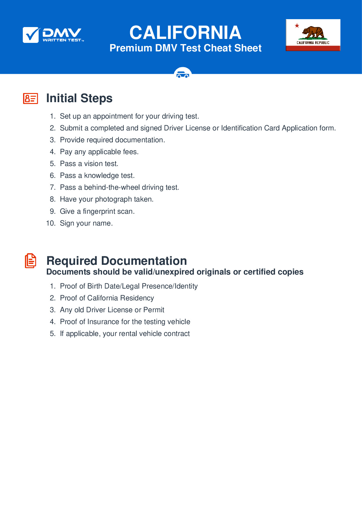 Free California Permit Test - Real 2025 Dmv Test Questions in Printable Dmv Practice Test California