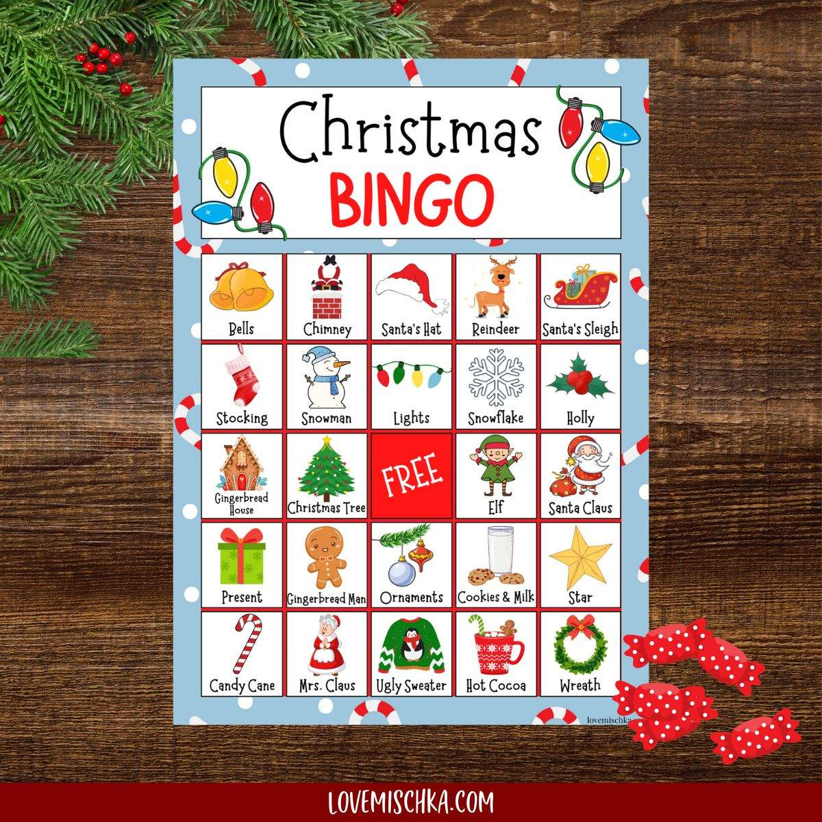 Free Christmas Bingo Printable - Love Mischka pertaining to Free Holiday Bingo Cards Printable