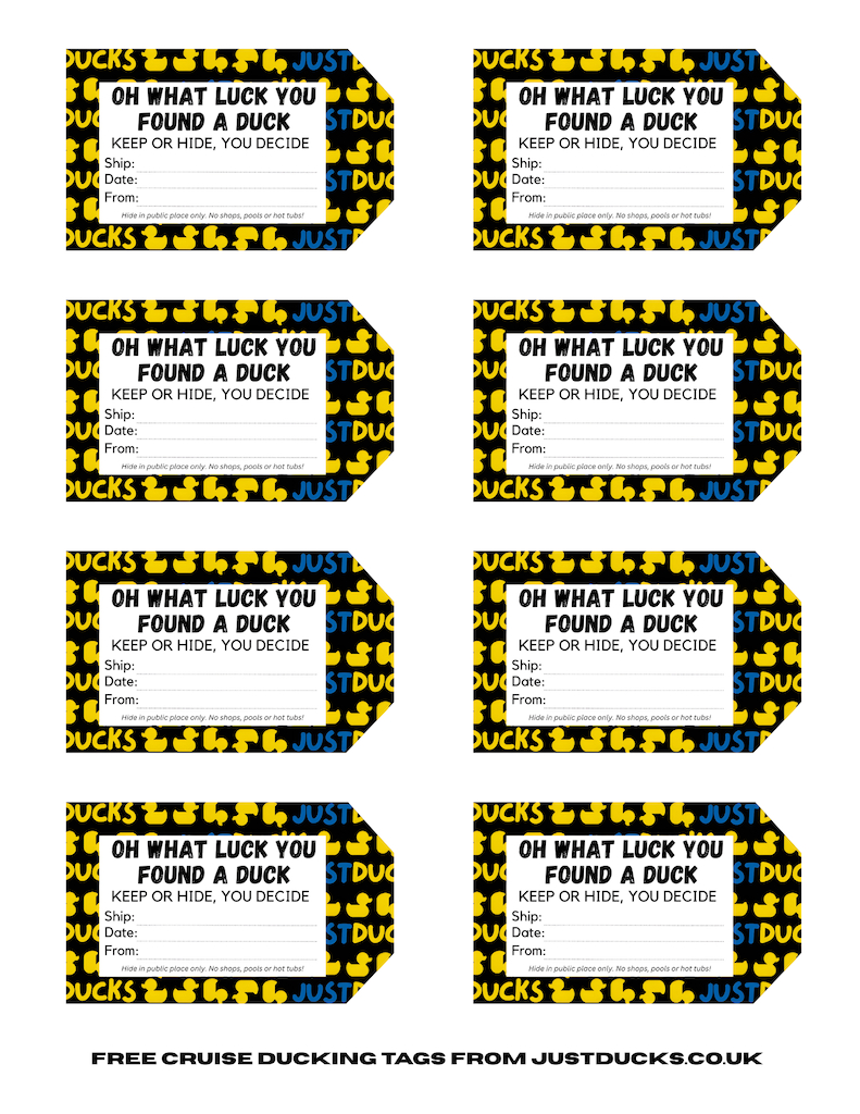 Free Cruise Ship Rubber Duck Tags | Download Printable Pdf for Free Printable Duck Tags