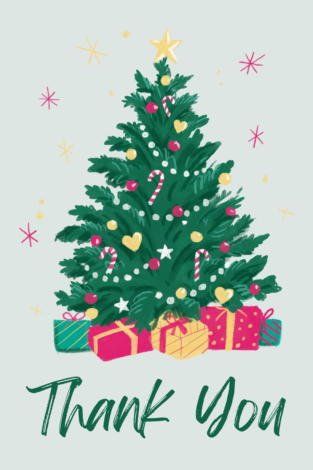 Free Custom Printable Christmas Thank You Card Templates | Canva intended for Christmas Thank You Cards Printable Free