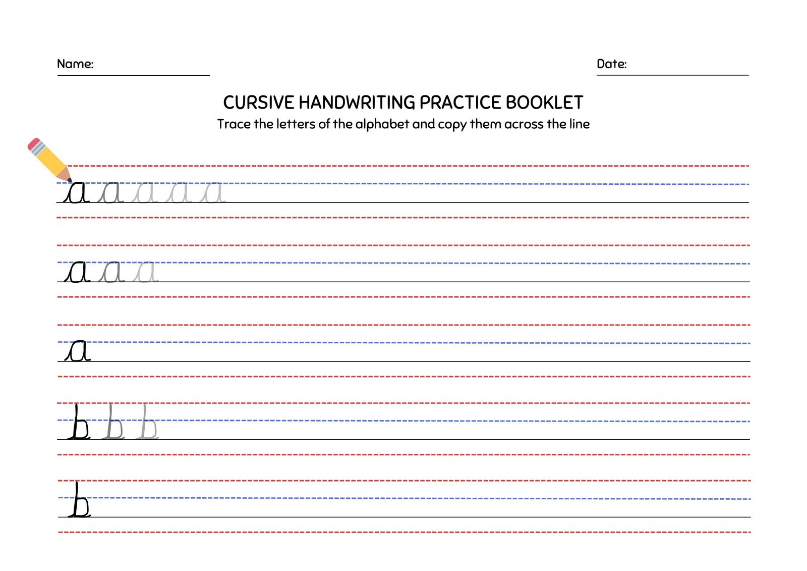 Free Custom Printable Handwriting Worksheet Templates | Canva throughout Free Printable Handwriting Practice Sheets