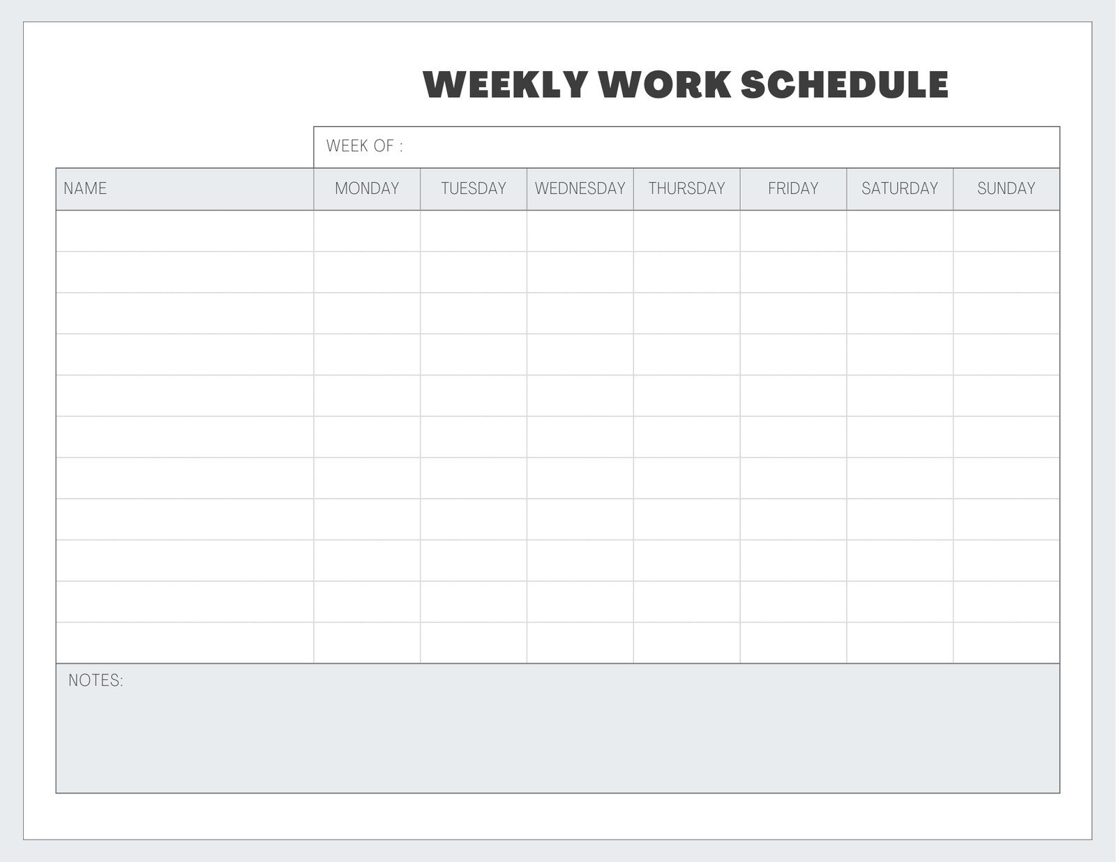 Free Custom Printable Work Schedule Planner Templates | Canva regarding Printable Free Weekly Employee Work Schedule Template
