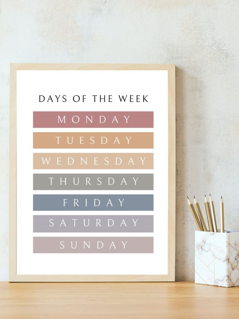 Free Days Of The Week Poster And More Educational Printables - For regarding Free Printable Days of the Week Poster