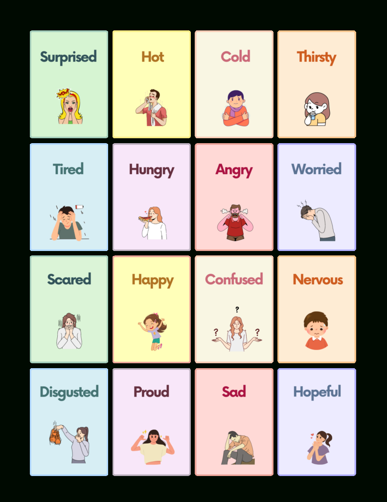 Free Emotions Flashcards For Autism And Speech Therapy | Autistichub inside Picture Cards For Autism Printable