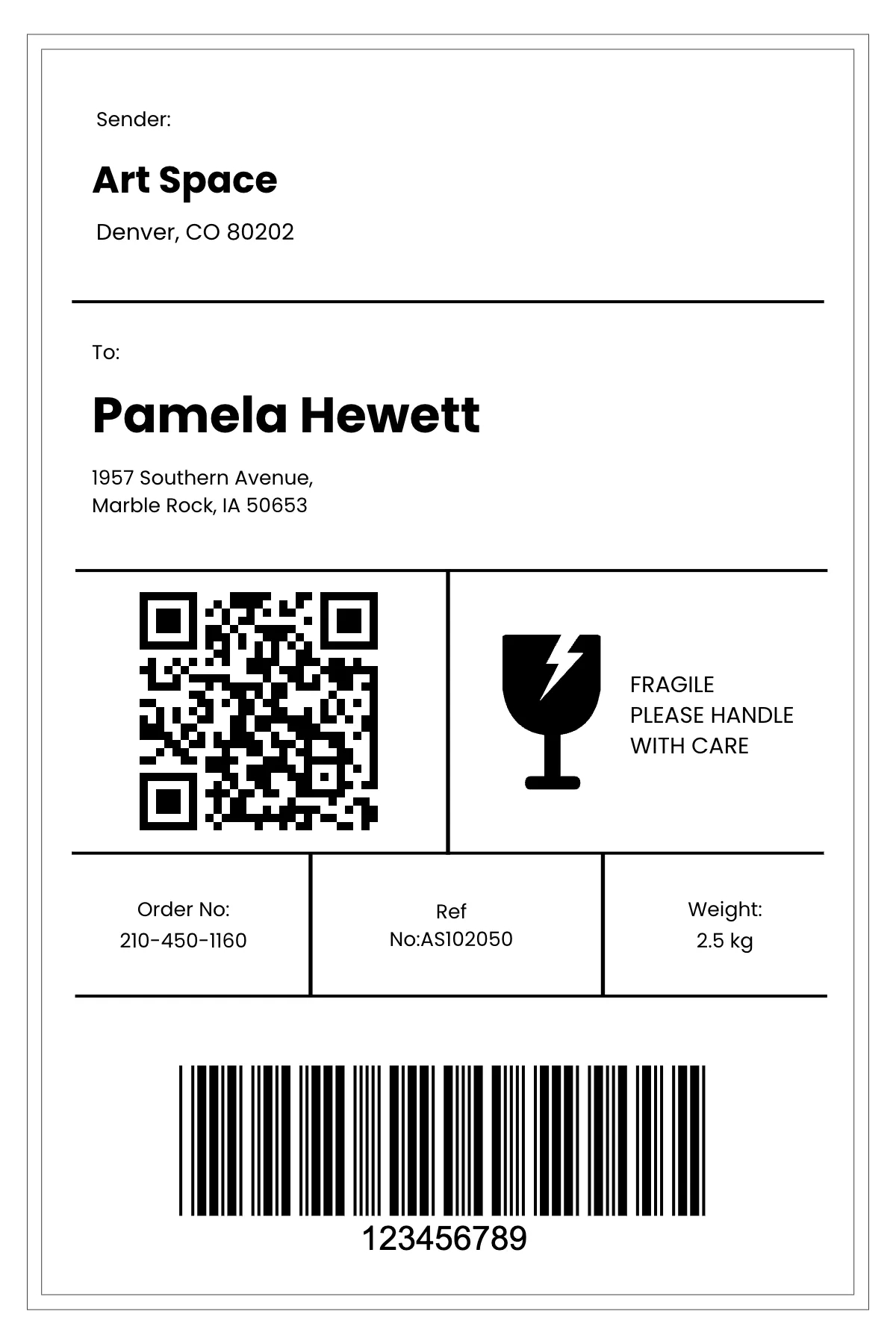 Free Fake Shipping Label Template To Edit Online inside Fake Shipping Label For Prank Printable