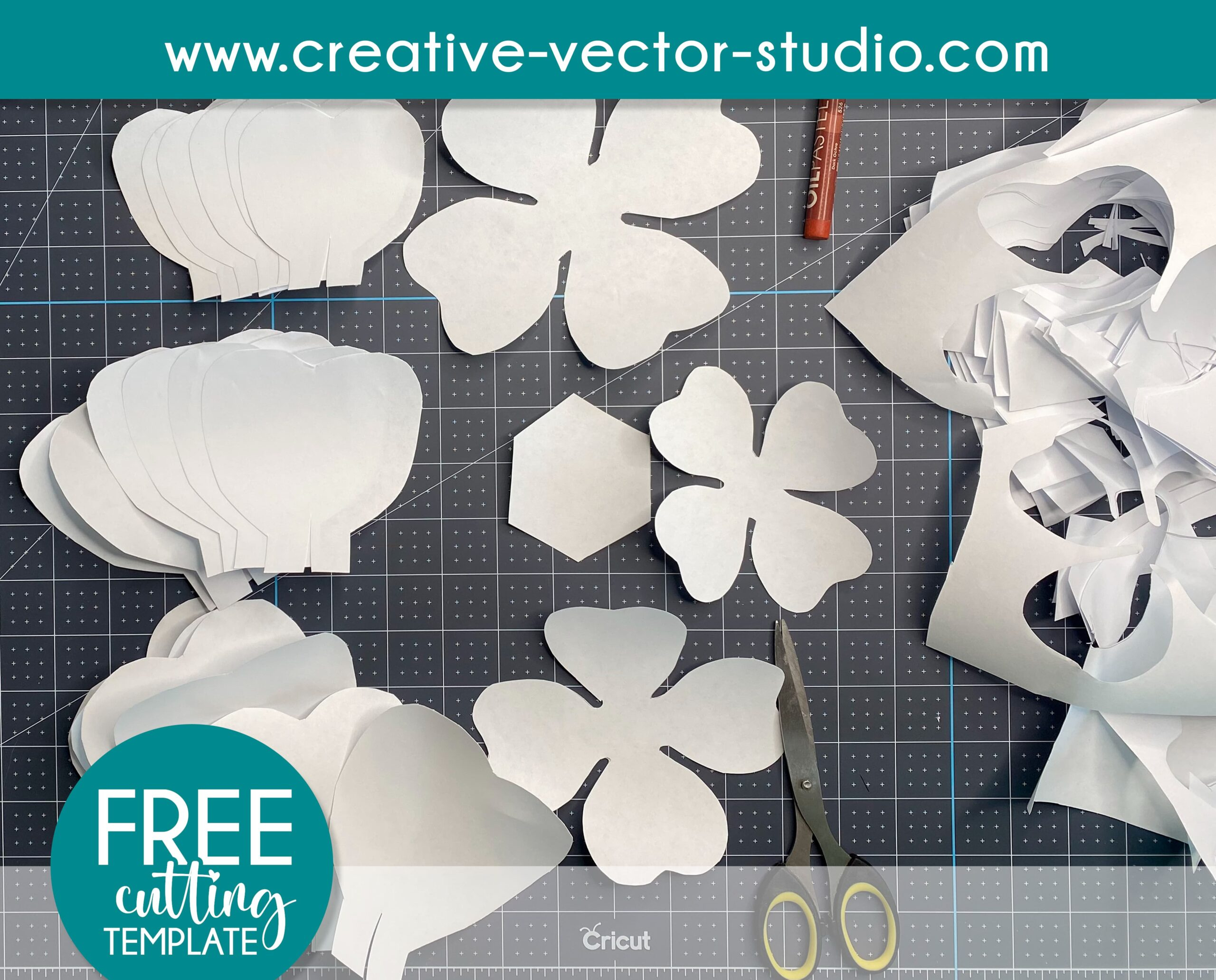 Free Giant Paper Rose Template | Creative Vector Studio with regard to Free Printable Paper Flower Templates