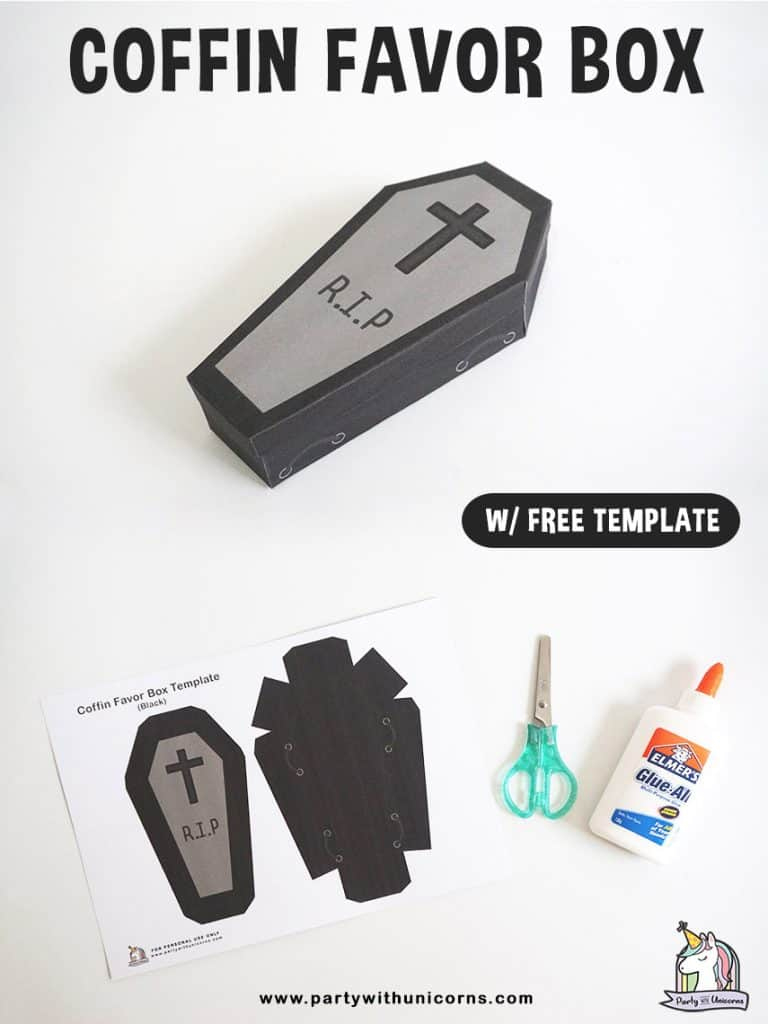 Free Halloween Coffin Favor Boxes Template - Party With Unicorns in Free Printable Coffin Template Printable