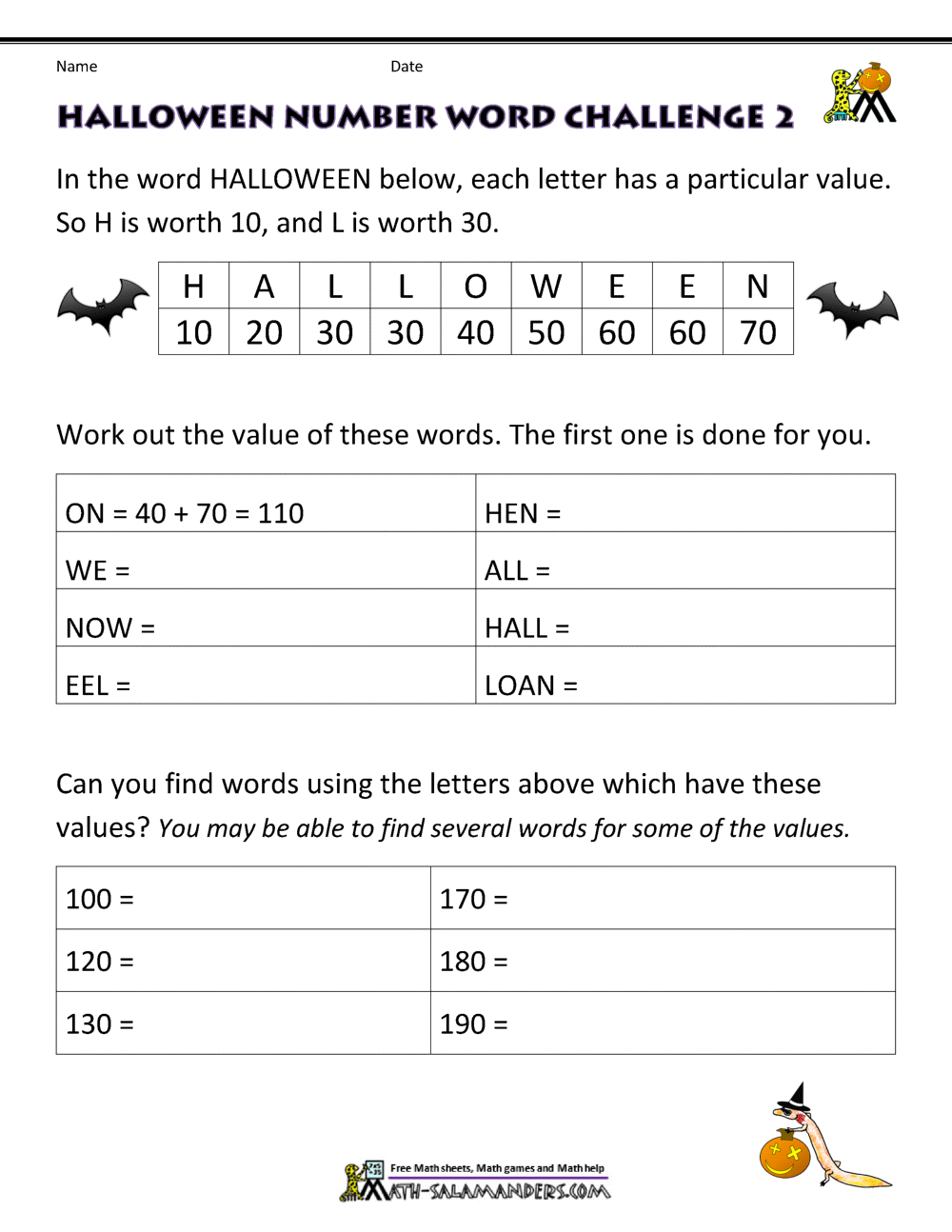 Free Halloween Math Worksheets regarding Free Printable Halloween Math Worksheets
