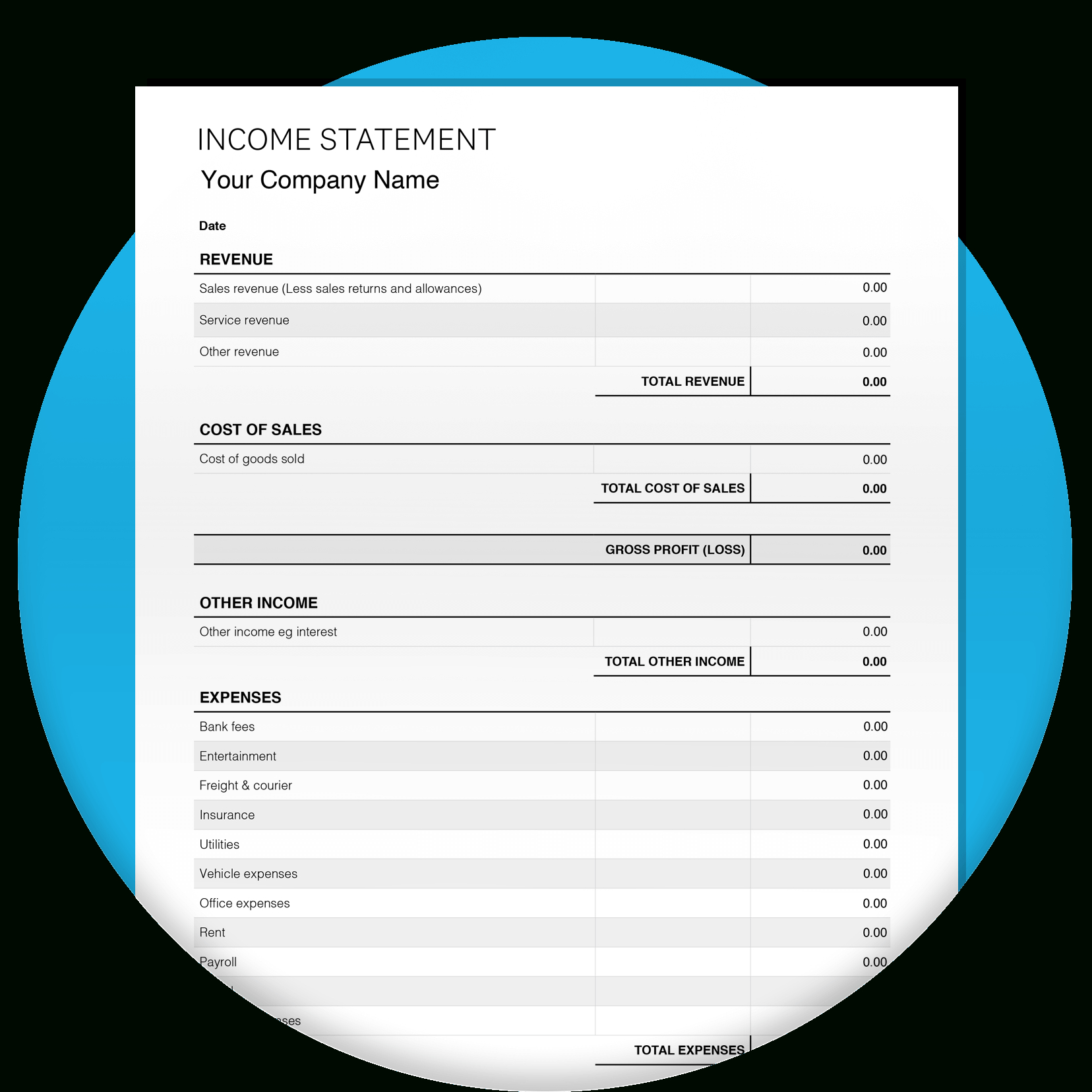 Free Income Statement Template | Xero Ca regarding Printable Blank Income Statement Template