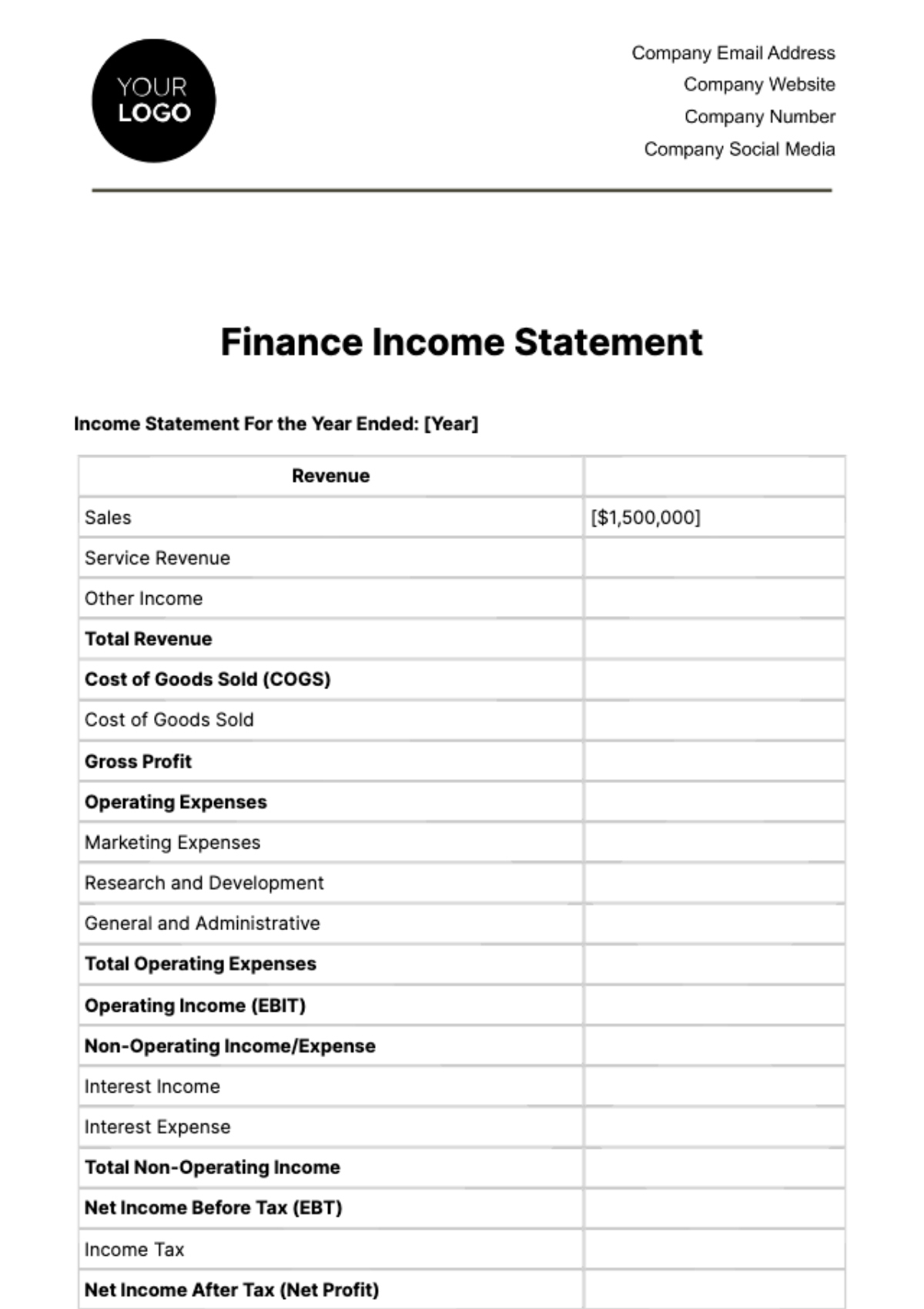Free Income Statement Templates To Edit Online And Print within Printable Blank Income Statement Template