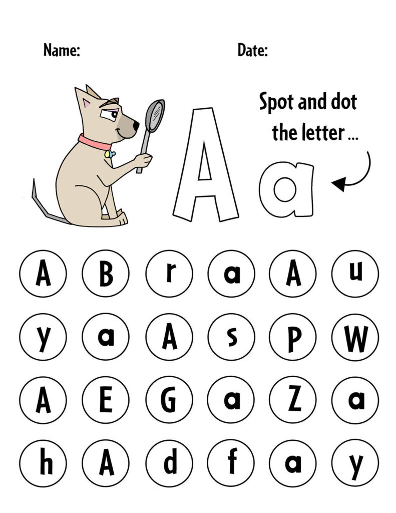 Free Letter Recognition Worksheets For Preschool! ⋆ The Hollydog Blog with Free Printable Letter Recognition Worksheets
