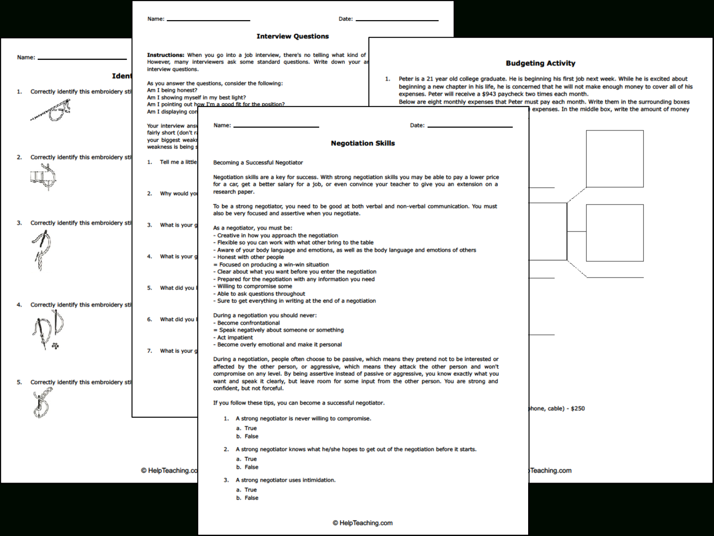 Free Life And Money Skills Worksheets regarding Free Printable Life Skills Worksheets