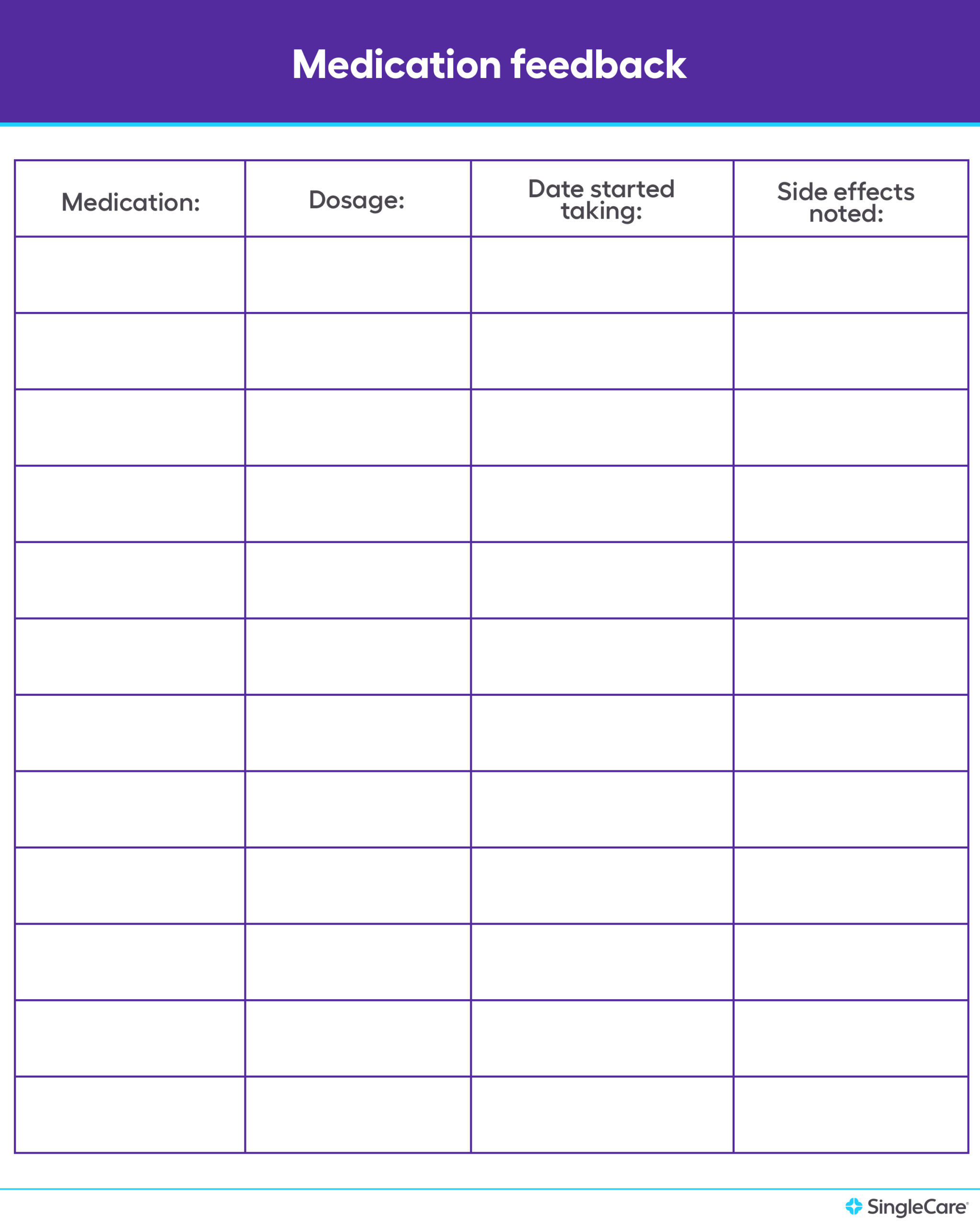 Free Medication List Templates For Patients And Caregivers for Printable Medication Log Sheet