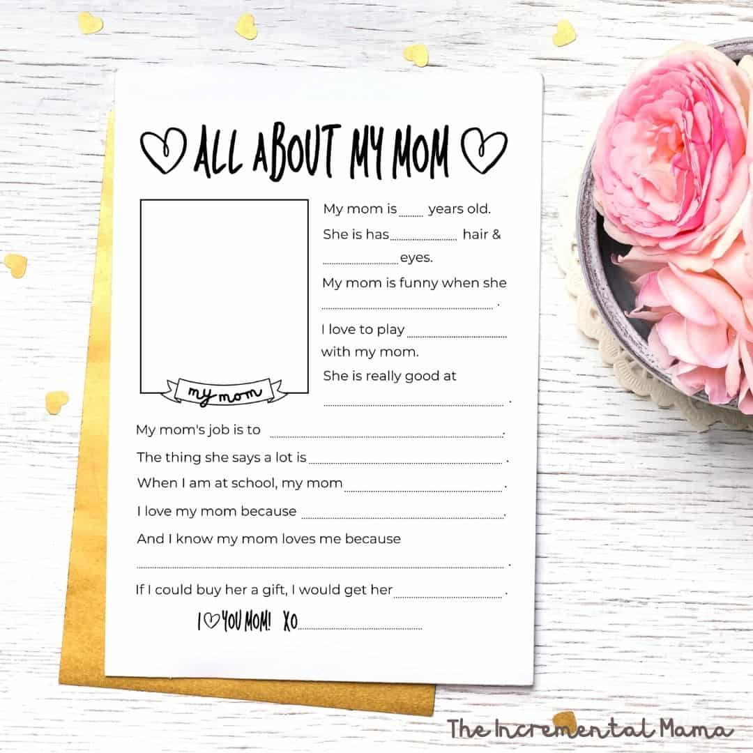 Free Mothers Day Questionnaire Printable Gift For Mom - Worksheets with Mother&amp;#039;S Day Questionnaire Printable