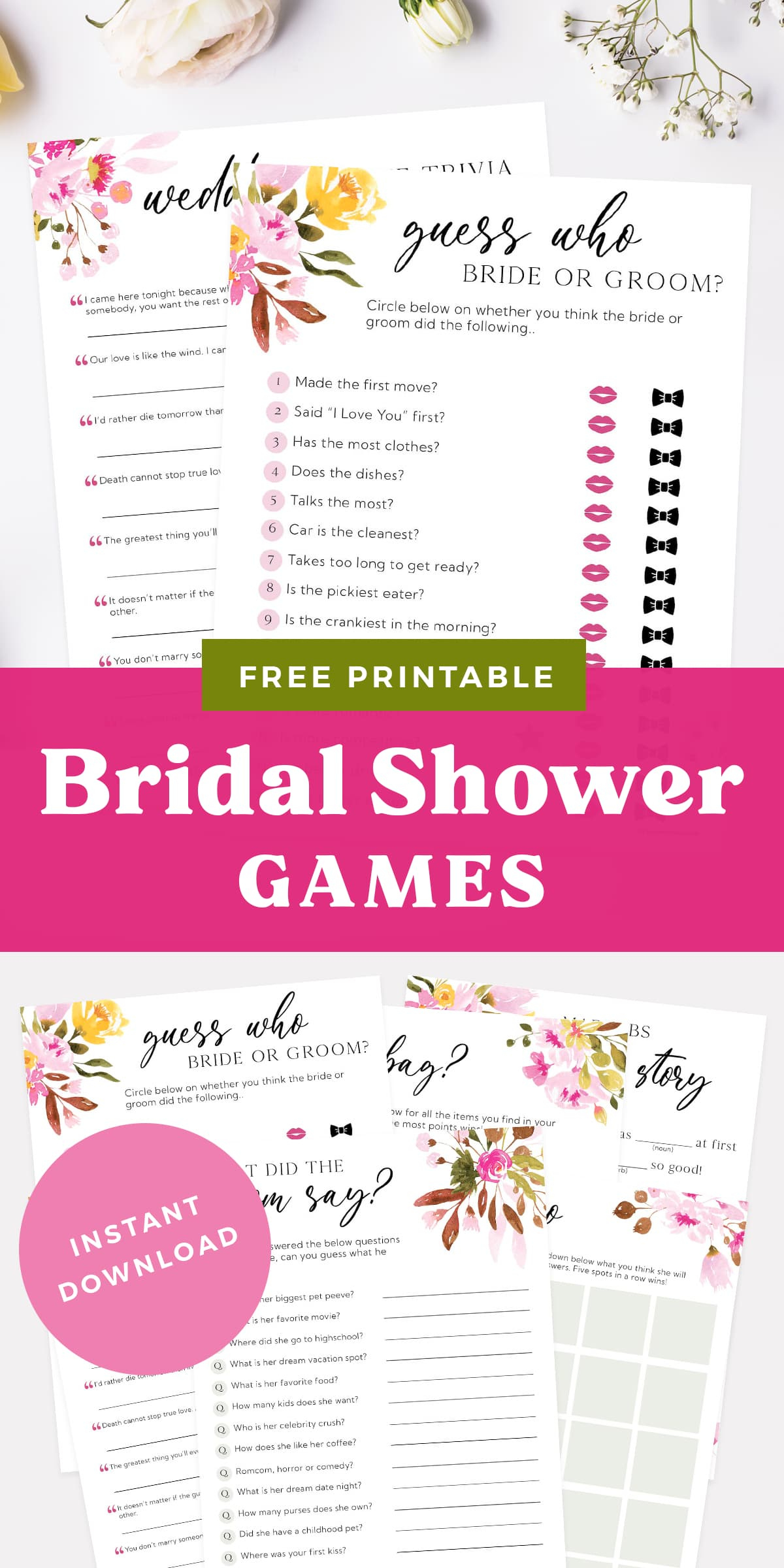 Free Printable Bridal Shower Games - Favorite Printables in Free Bridal Shower Printables Free Download