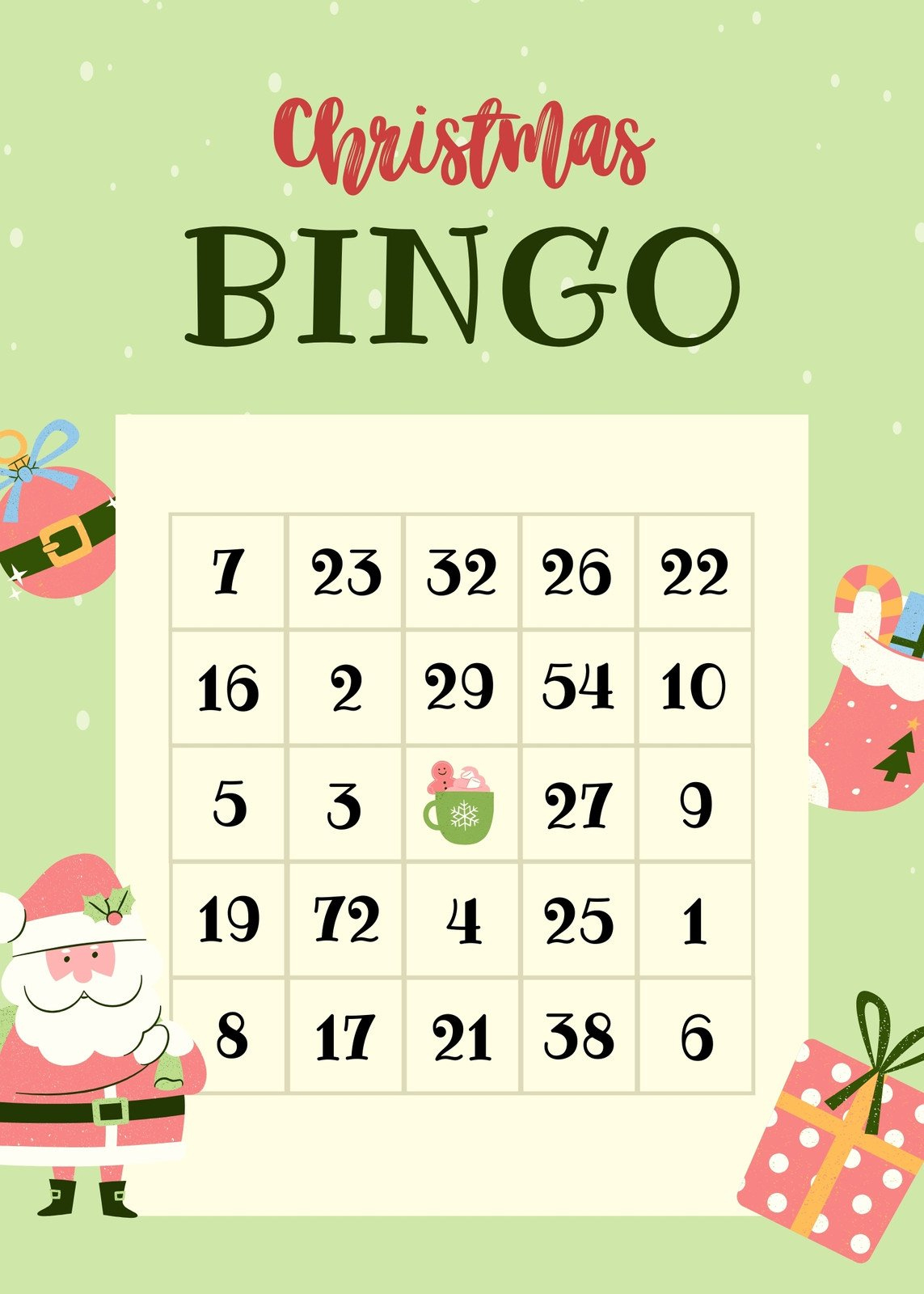 Free Printable Christmas Bingo Card Templates | Canva inside Free Holiday Bingo Cards Printable