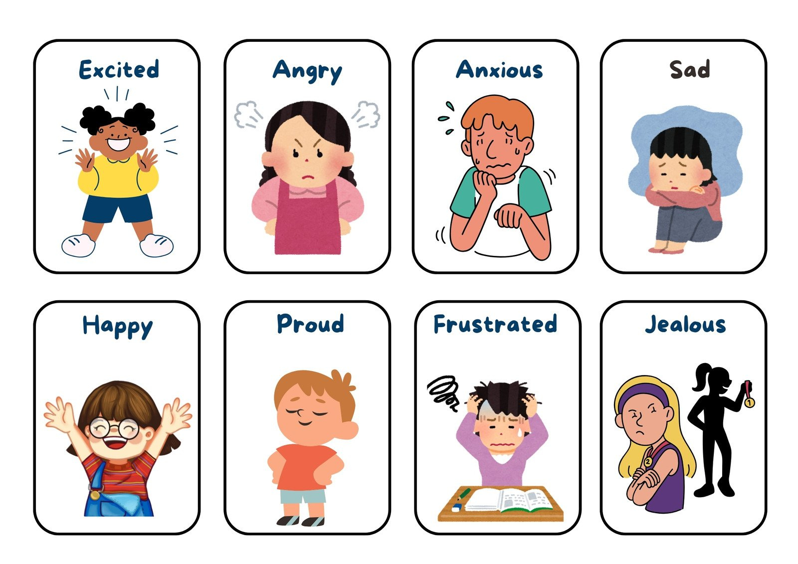 Free Printable Custom Emotions Flashcard Templates | Canva regarding Free Printable Emotion Faces