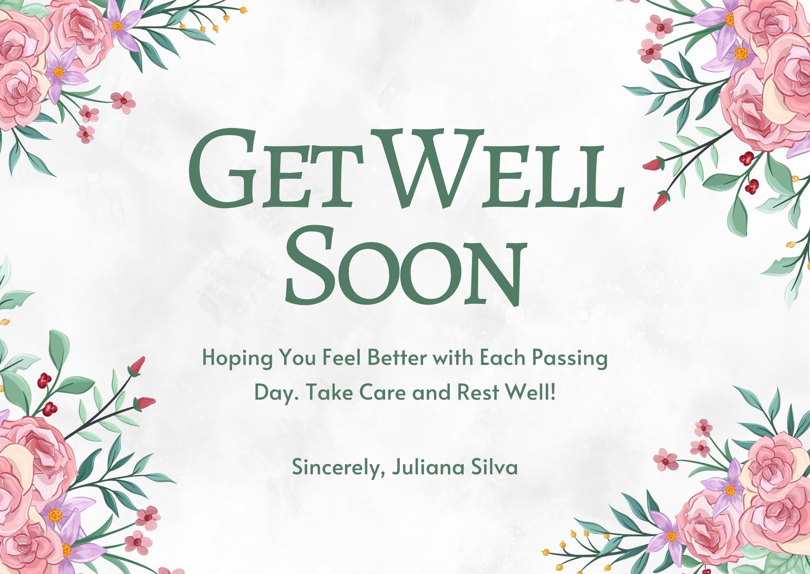 Free, Printable, Editable Get Well Soon Card Templates | Canva within Get Well Soon Card Printable