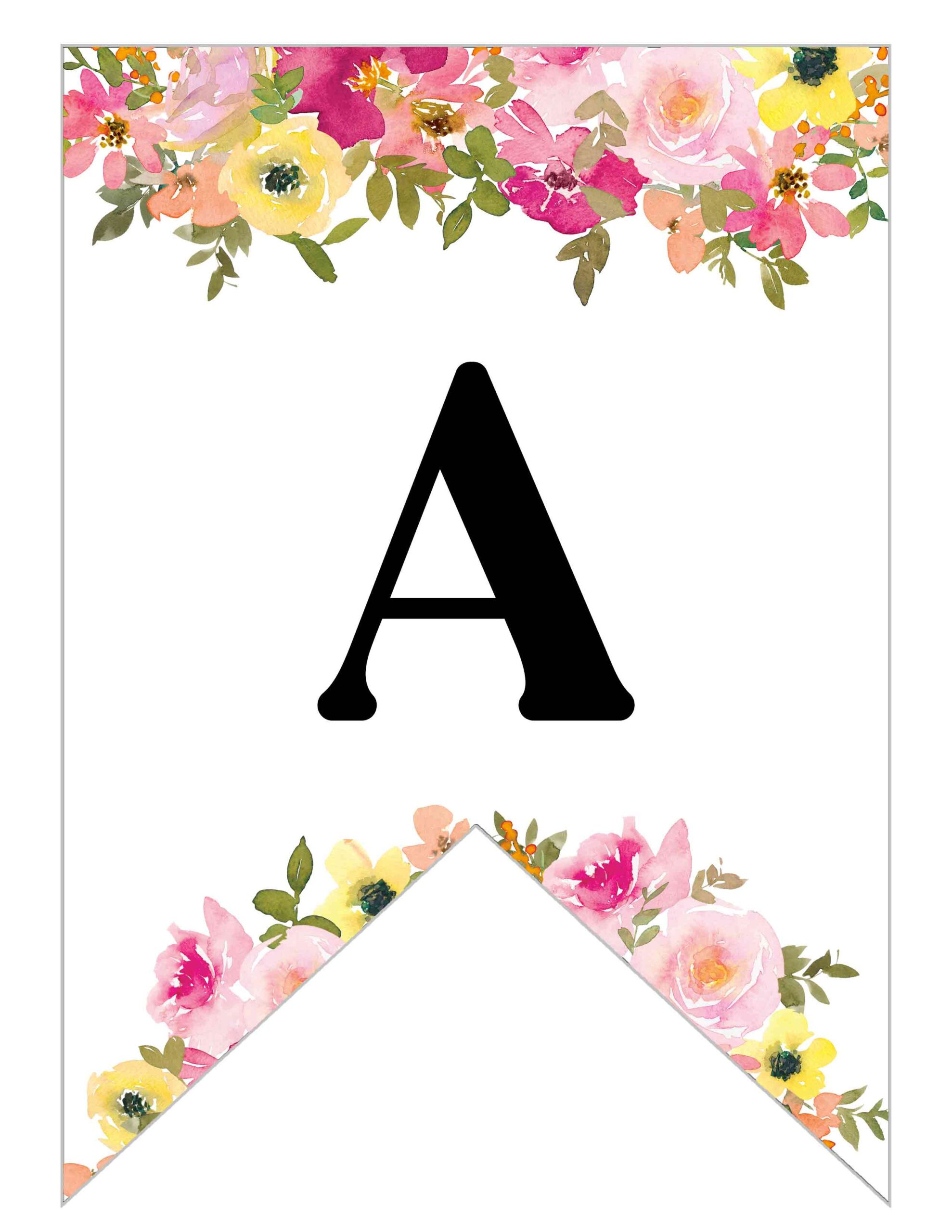 Free Printable Floral Alphabet Banner Letters - Lovely Planner regarding Free Printable Banner Alphabet Letters