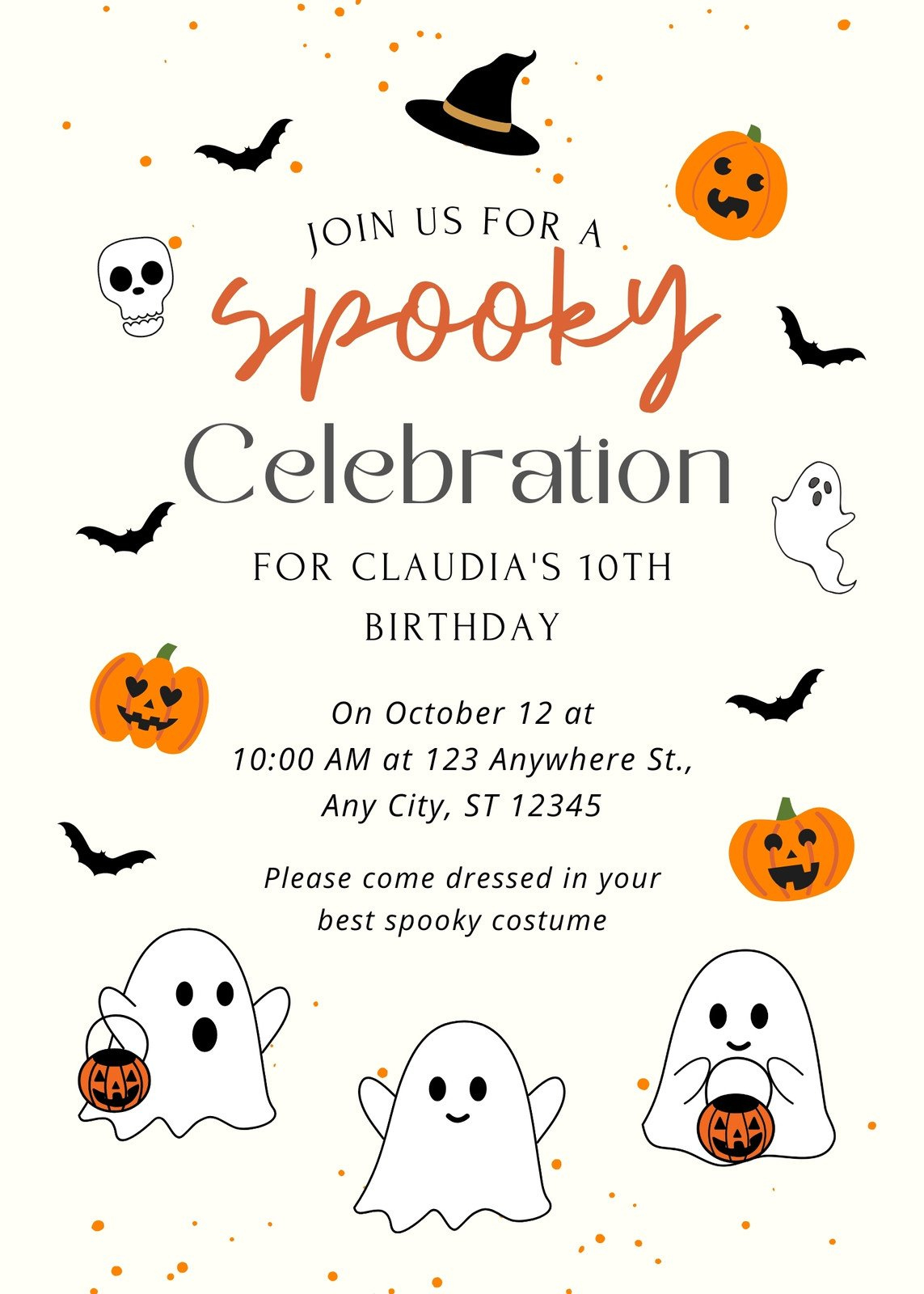 Free Printable Halloween Birthday Invitation Templates | Canva inside Free Printable Halloween Party Invitations