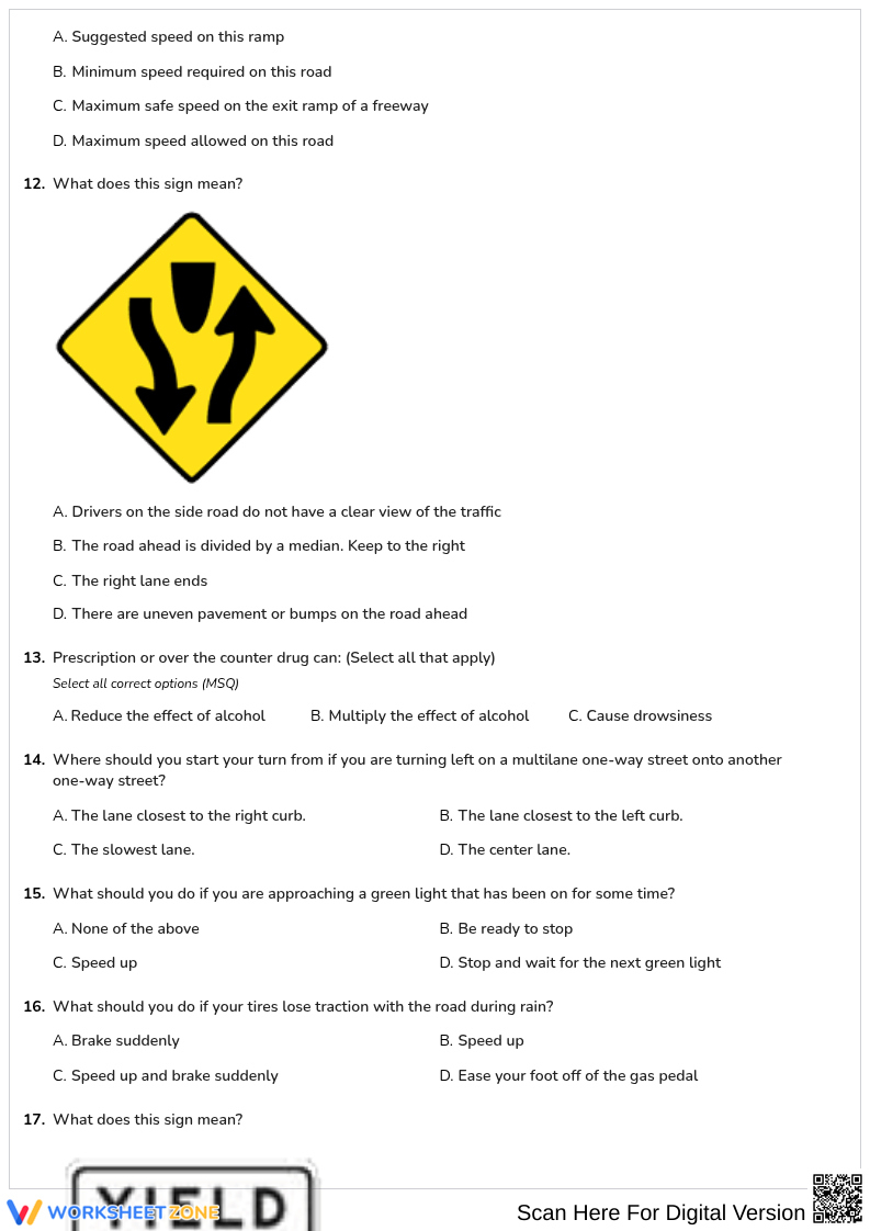 Free Printable Kentucky Dmv Practice Test 1 Part 1 regarding Printable Practice Drivers Permit Test