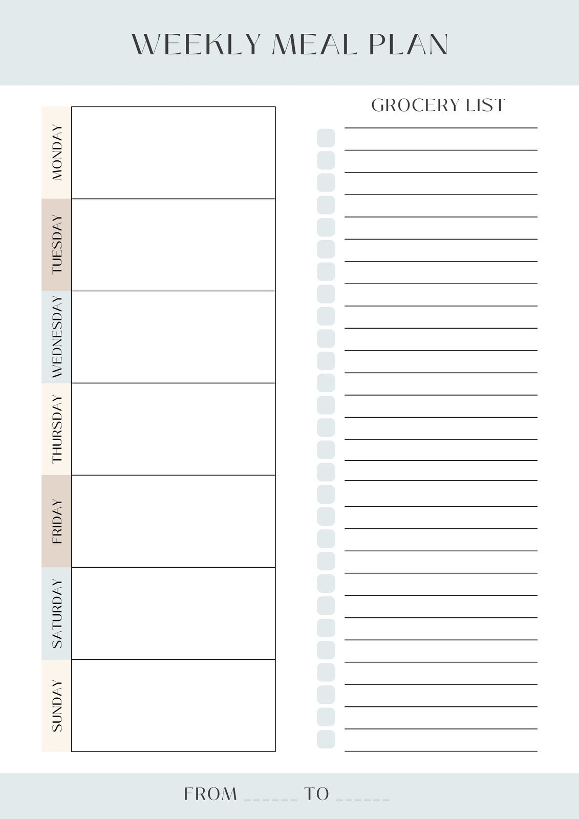 Free Printable Meal Planner Templates To Edit Online | Canva within Printable Meal Planner with Shopping List