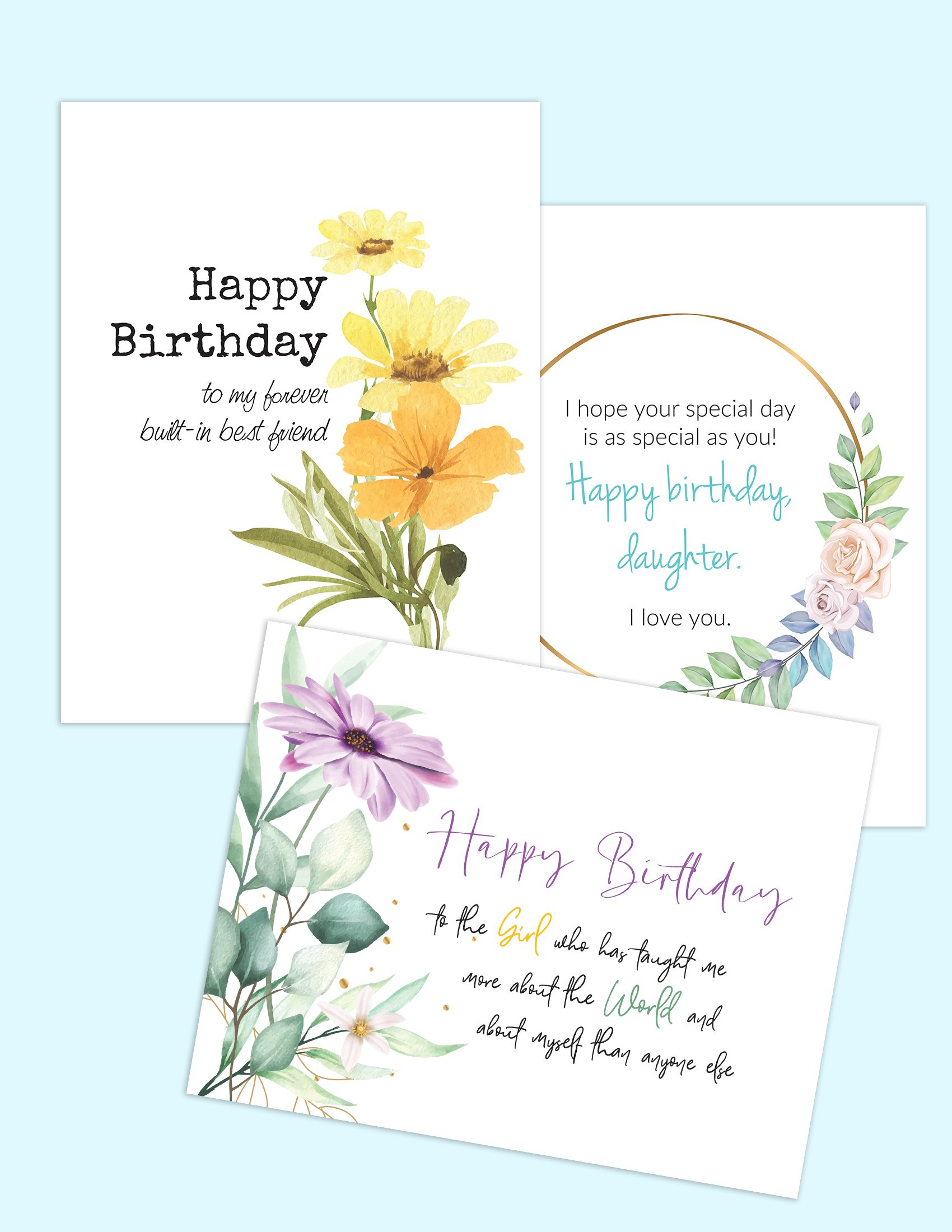 Free Printable Meaningful Birthday Quotes For Daughter From Mom within Printable Birthday Cards For Daughter