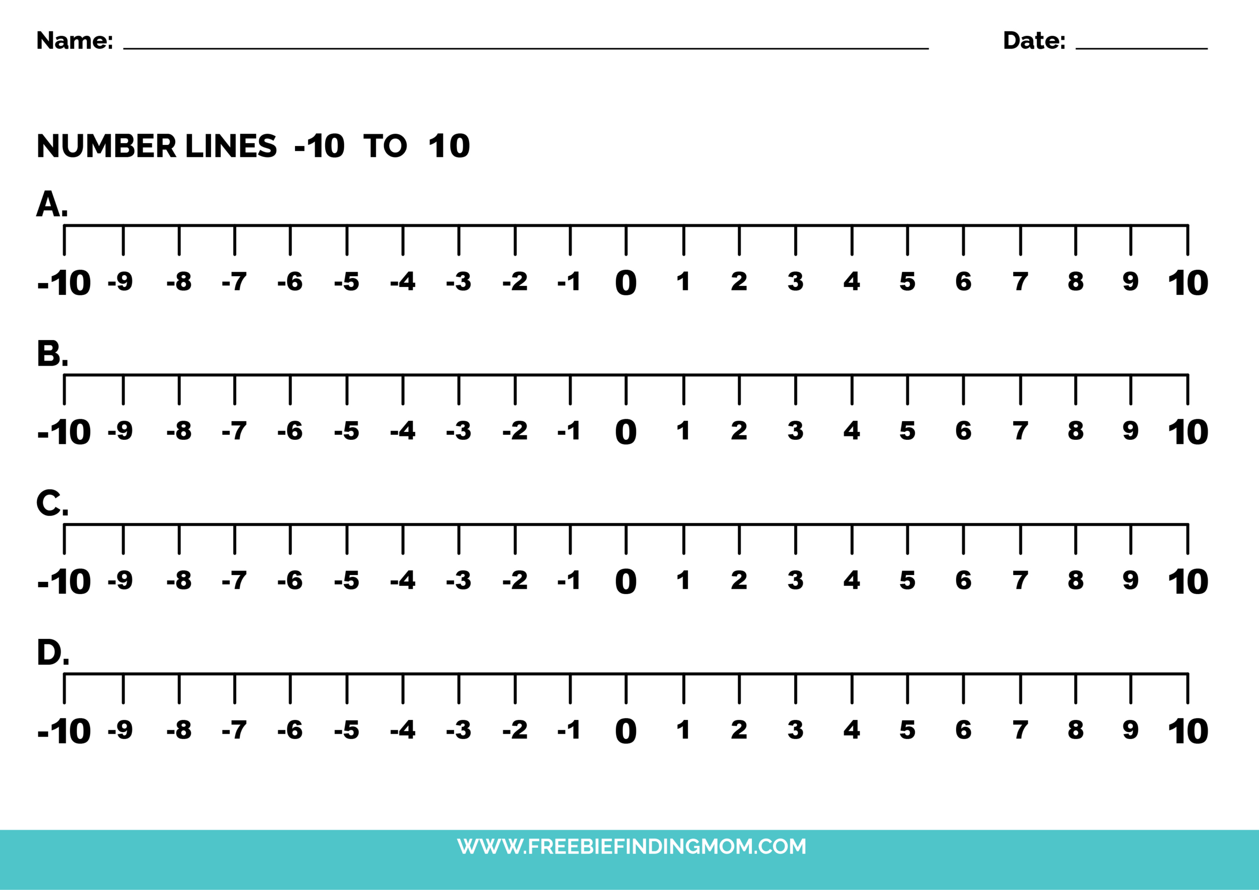 Free Printable Number Line To 10 Worksheet - Freebie Finding Mom within Printable Number Line 1-10