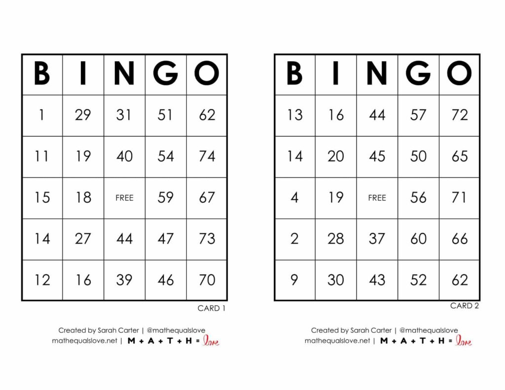 Free Printable Pdf Bingo Cards And Call Sheet (1-75) inside Printable Bingo Cards For Free