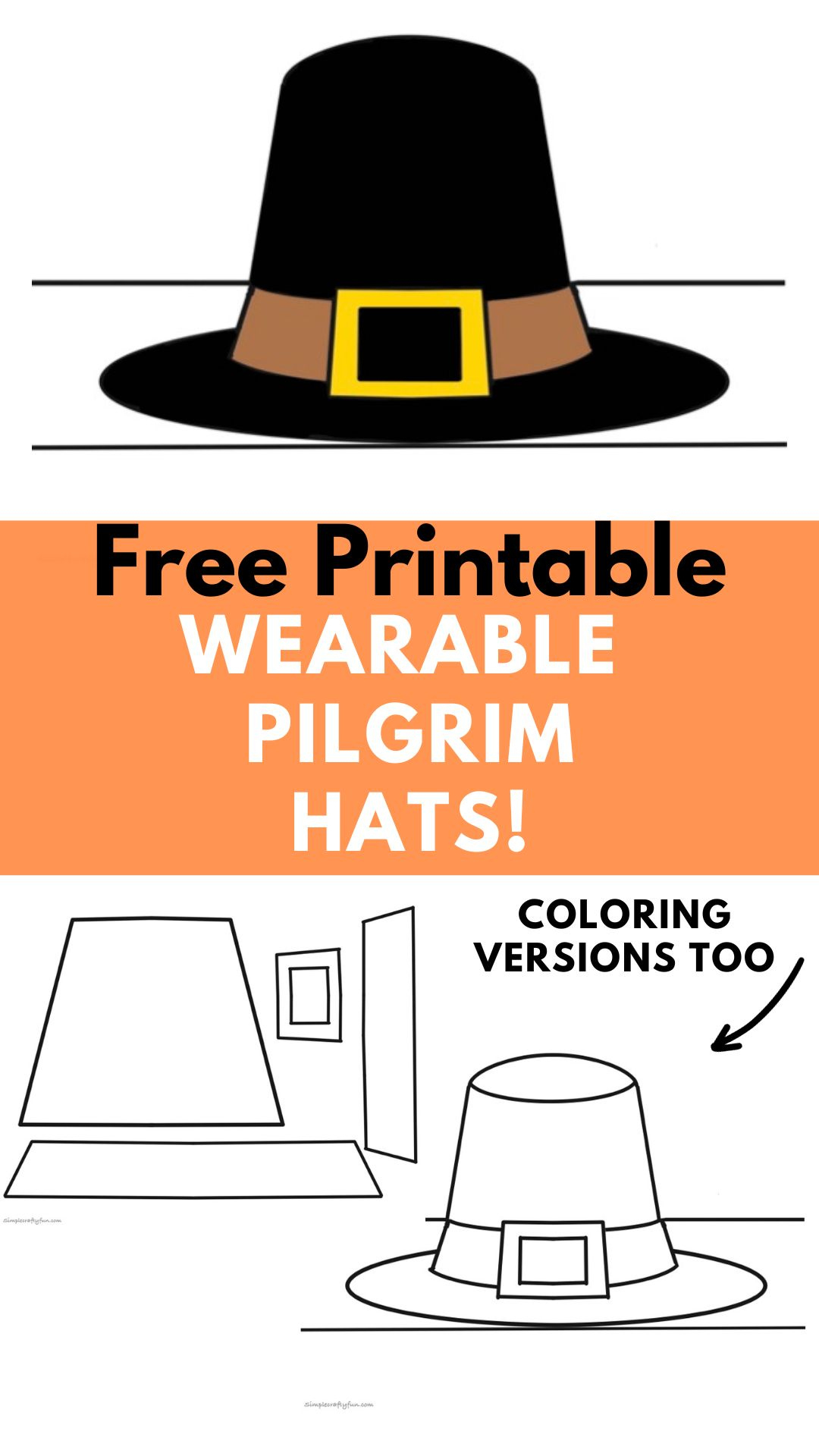 Free Printable Pilgrim Hat For Kids - inside Free Printable Pilgrim Hat Template