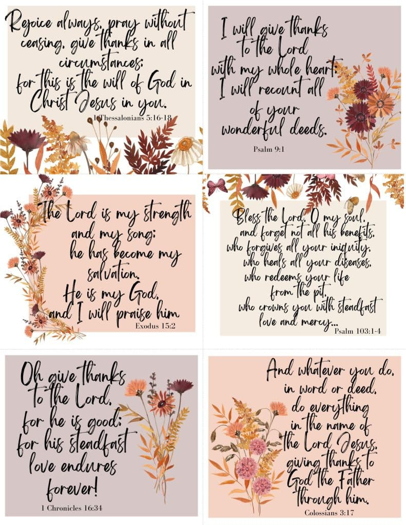 Free Printable Scripture Cards For Thanksgiving And Gratitude within Free Printable Scripture Cards