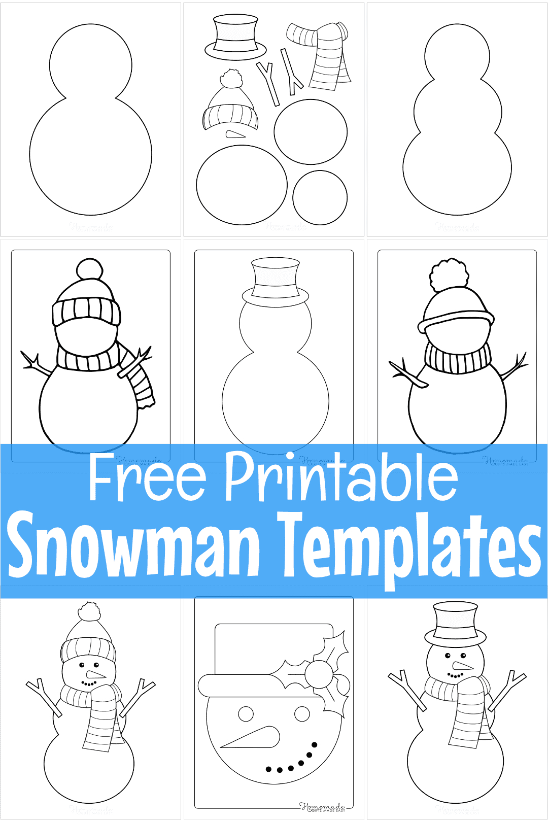 Free Printable Snowman Templates For Crafts for Free Printable Printable Snowman Template