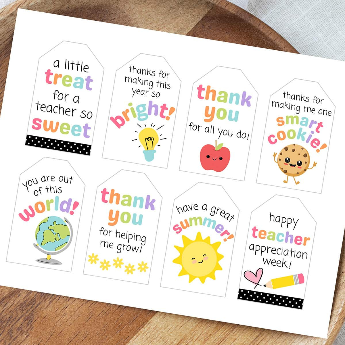 Free Printable Teacher Appreciation Gift Tags - Aubree Originals with Printable Tags For Teacher Gifts
