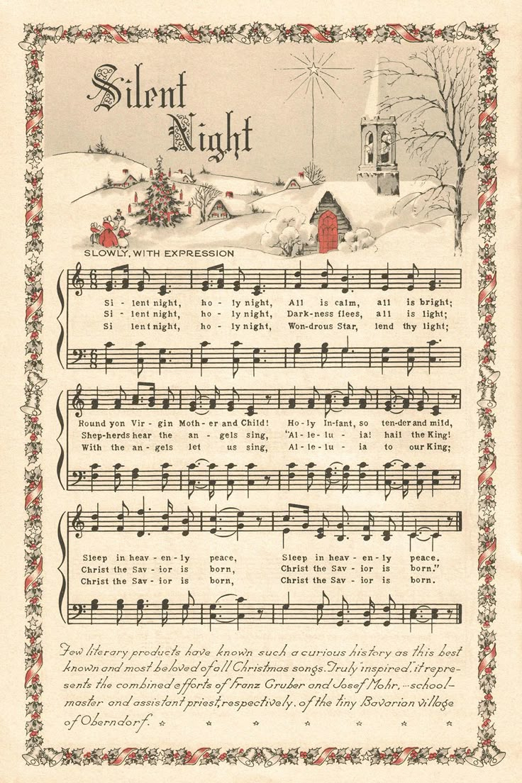 Free Printable Vintage Color Illustration Christmas Carols with regard to Free Printable Sheet Music For Christmas Carols
