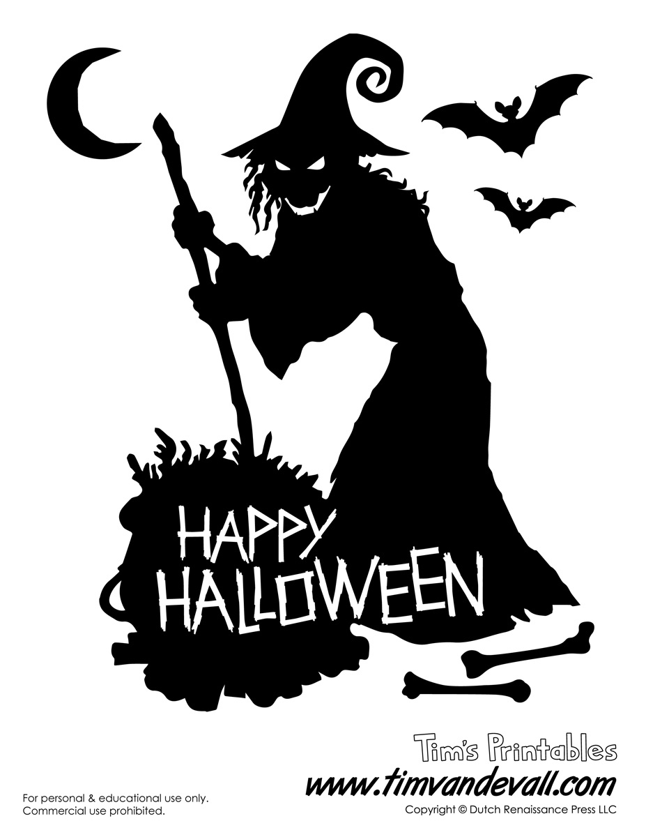 Free Printable Witch Silhouette For Halloween inside Free Printable Pictures Of Witches