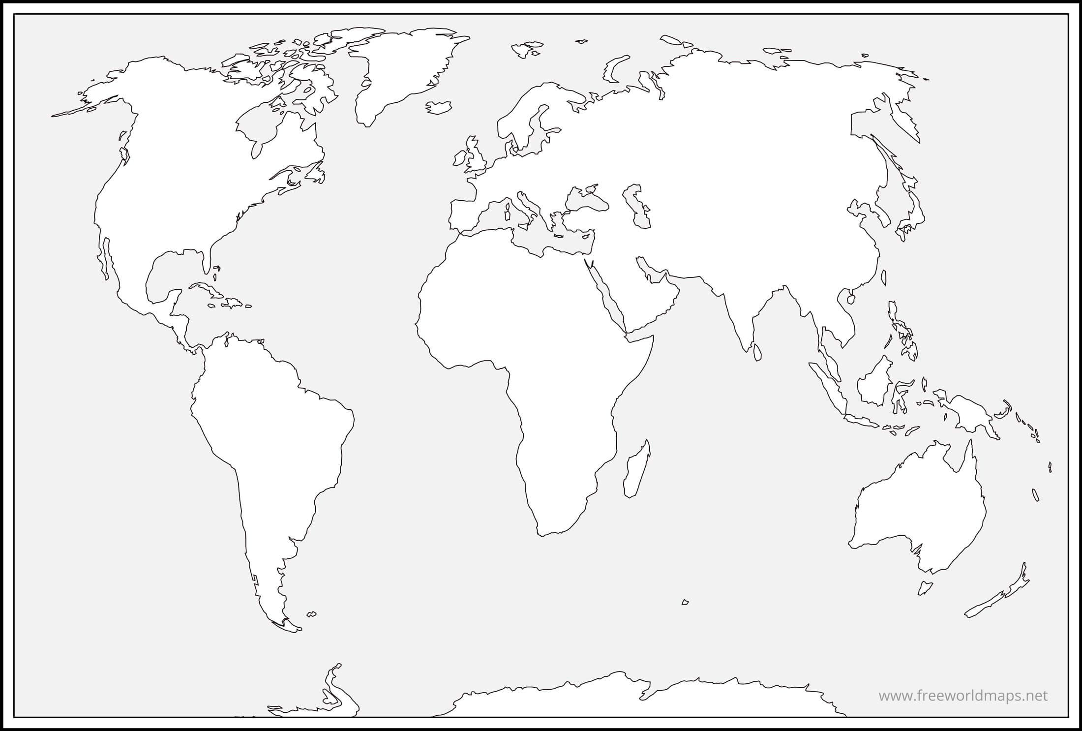 Free Printable World Maps intended for Free Printable Blank World Map