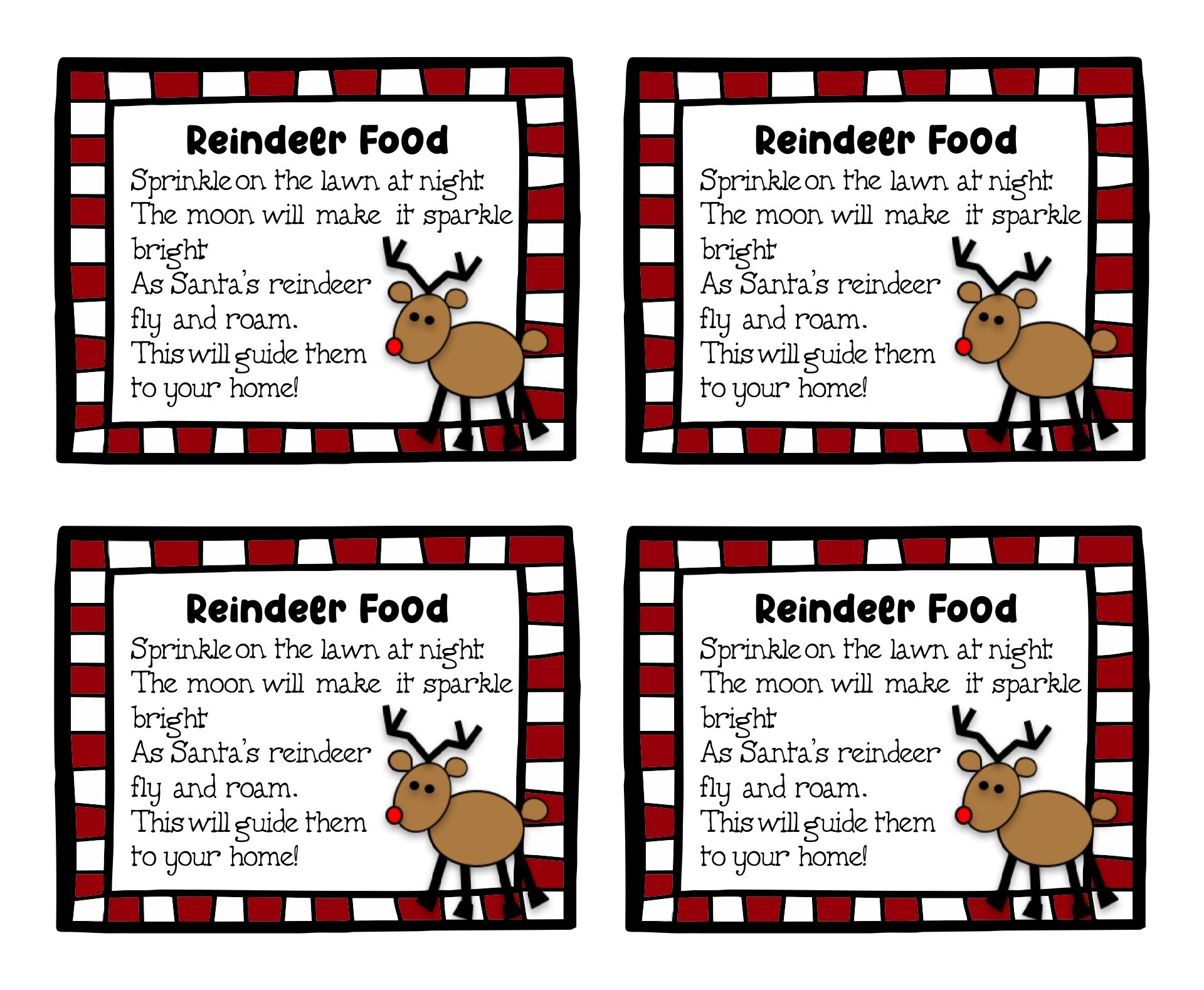 Free Reindeer Food Printable Tags - Printable Party Favors within Reindeer Food Printable Tags Free