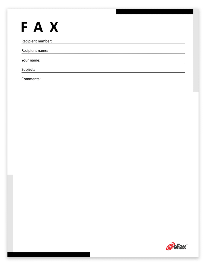 Free Simple Fax Cover Sheets | Efax pertaining to Fax Cover Letter Template Printable