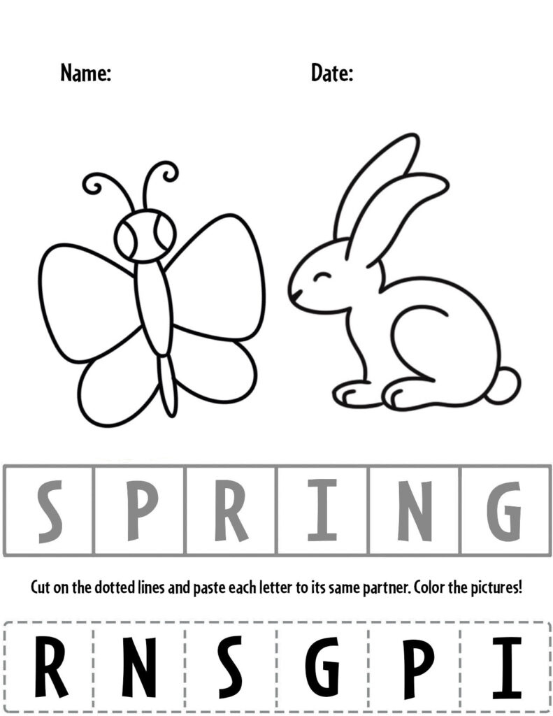 Free Spring Worksheets For Preschool! ⋆ The Hollydog Blog intended for Free Printable Spring Cut And Paste Worksheets