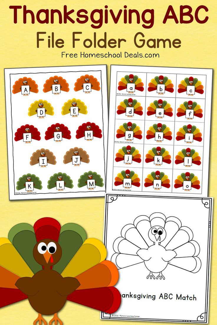 Free Thanksgiving File Folder Game (Instant Download) regarding Free Printable File Folder Games