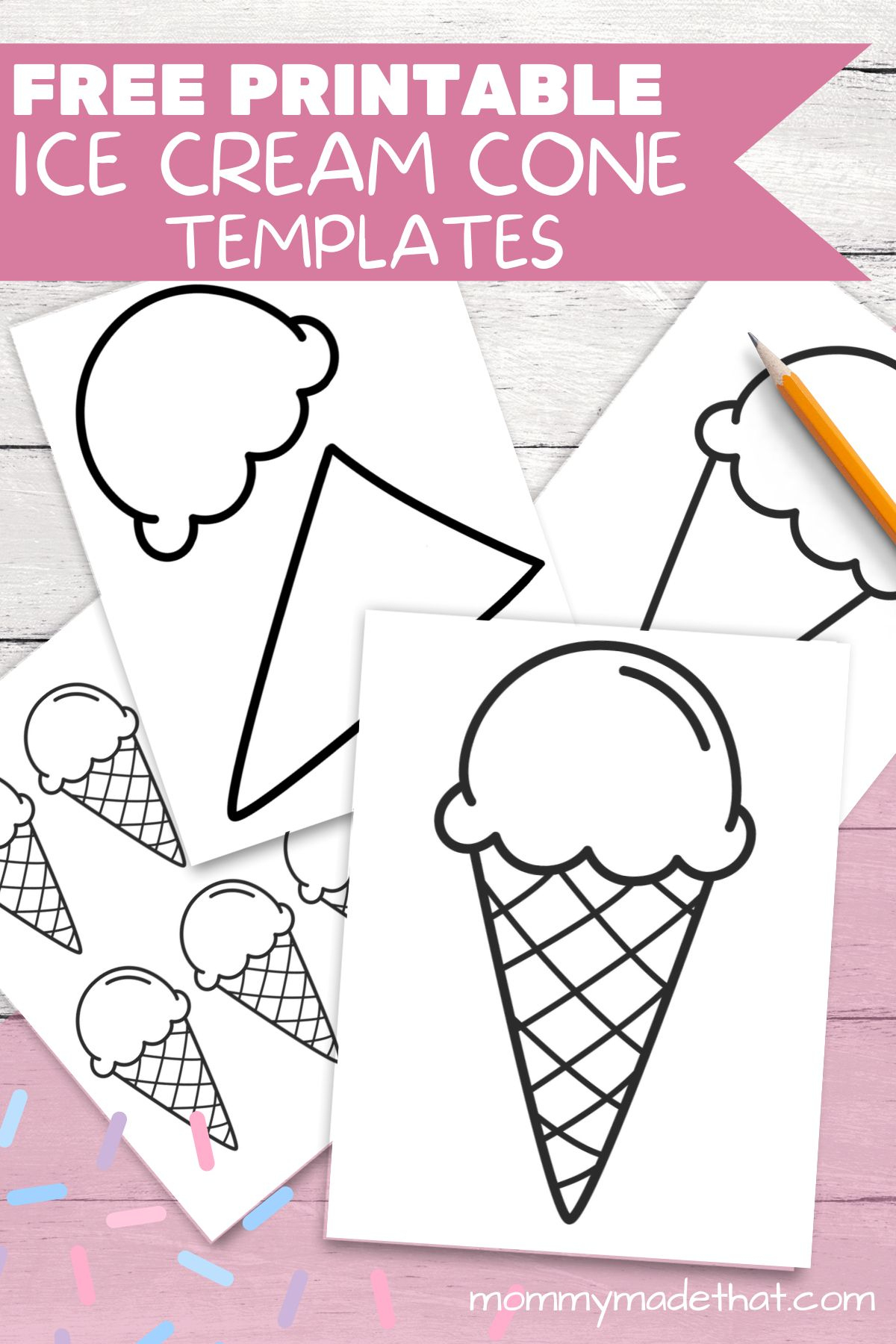 Fun Ice Cream Cone Templates For Crafts & Coloring inside Free Printable Ice Cream Template
