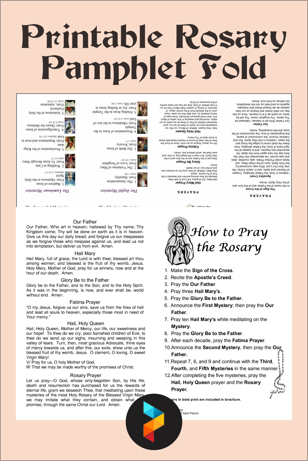 Gift Card Booklet Motiskyy 50 Pcs How To Pray The Rosary Prayer intended for Pdf Guide How to Pray the Rosary Printable Booklet